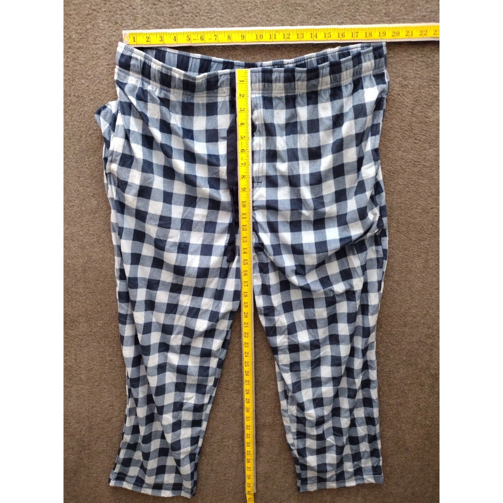 George George Men’s Relaxed Fit Fleece Sleep Pants 2XL Multicolor Plaid Lounge Pants with Drawstring Pockets Size US 39 - 4 Thumbnail
