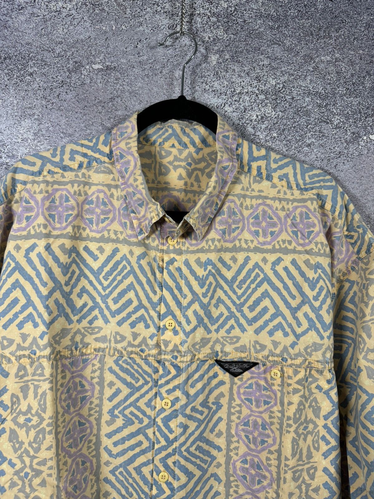 Quiksilver × Vintage 90’s Vintage Quiksilver AOP Aztec Surf USA Corduroy Shirt Size US XXL / EU 58 / 5 - 6 Thumbnail