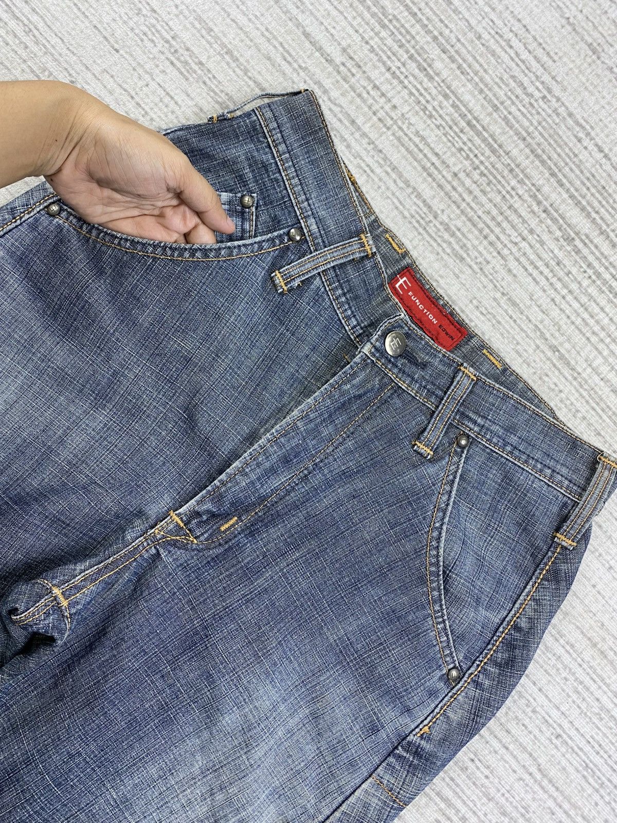 Edwin × Le Grande Bleu (L.G.B.) × Vintage Vintage Edwin E- Function Curve Distressed Denim Pants Size US 28 / EU 44 - 7 Thumbnail