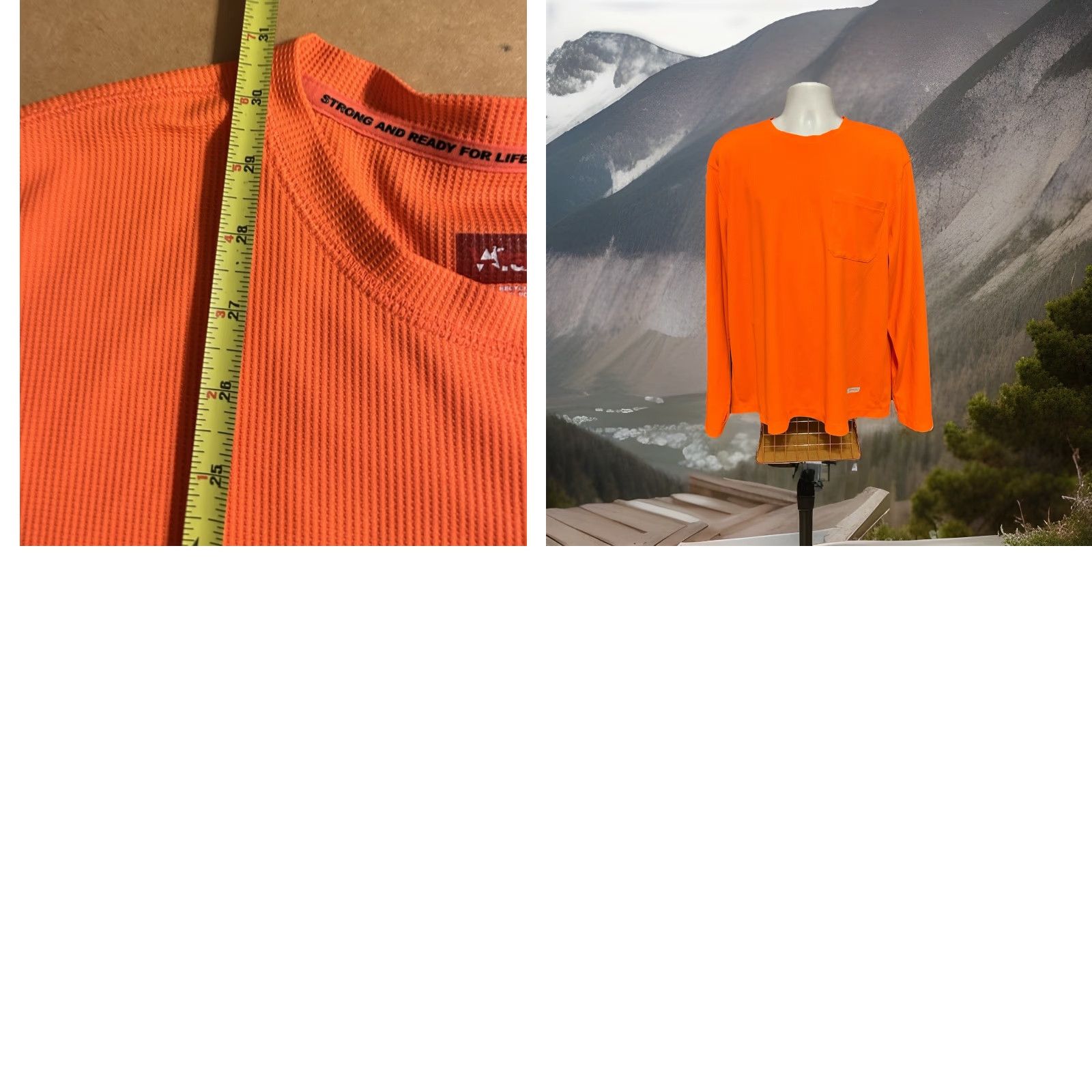 Wrangler VINTAGE Wrangler Long Sleeve Thermal Orange Hunting Safety Men XL Polyester Bright Crew Size US XL / EU 56 / 4 - 10 Thumbnail