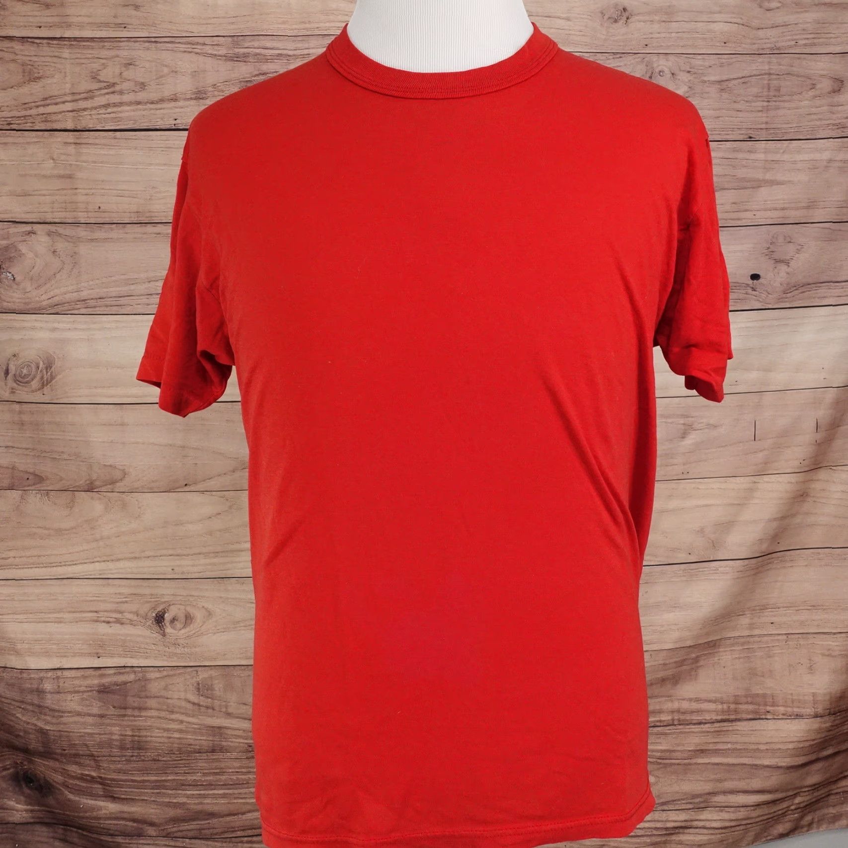 Russell Athletic VINTAGE Russell Athletic T-Shirt Unisex Adult L Red Single Stitch Plain Blank Crew Neck Short Sleeve 100% Cotton Mens Womens Girls Boys Size US L / EU 52-54 / 3 - 2 Thumbnail
