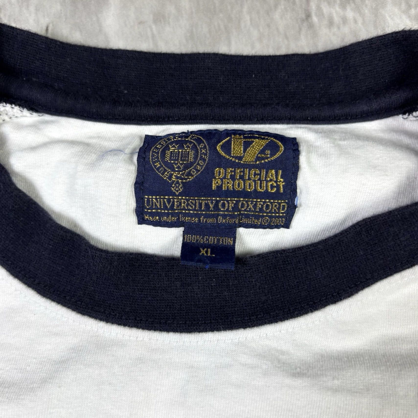 Vintage VINTAGE University Of Oxford Ringer T Shirt White XL Men Size US XL / EU 56 / 4 - 5 Thumbnail