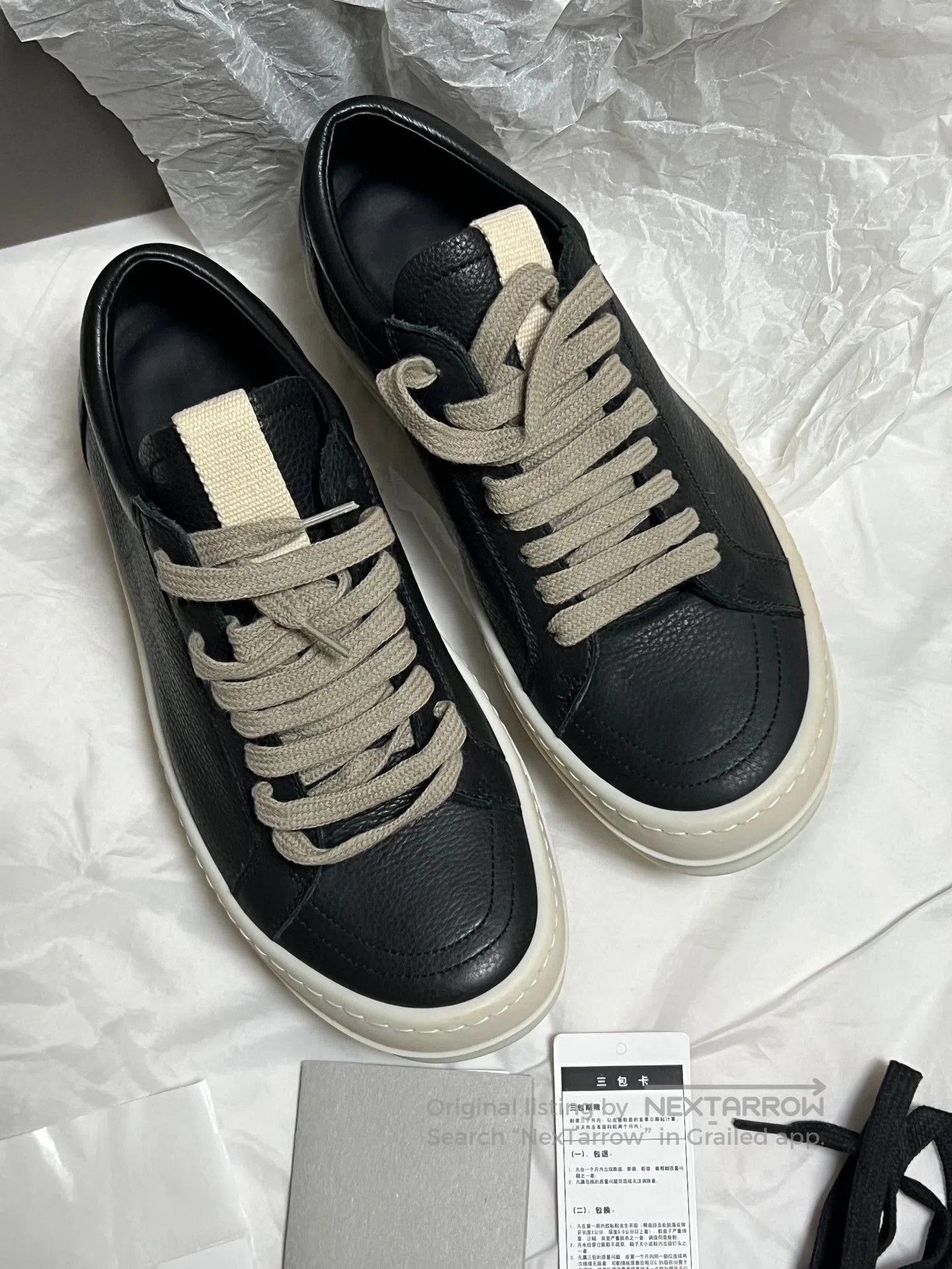 Rick Owens Rick Owens Main Line Black Leather Low. Size US 6 / IT 36 - 1 Thumbnail