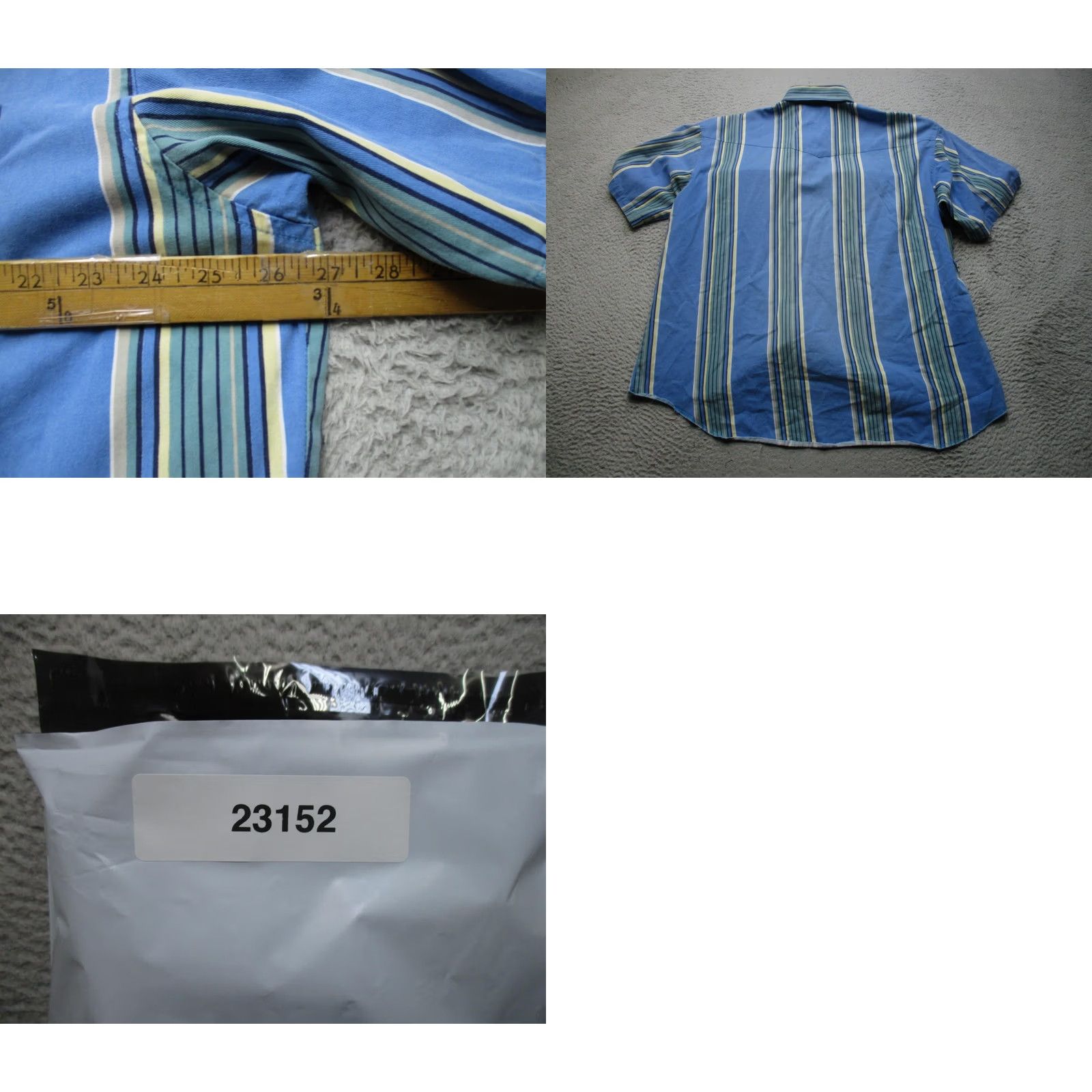 Wrangler VINTAGE Wrangler Shirt Mens XL Blue Striped Brushpopper Button Up Western Size US XL / EU 56 / 4 - 8 Thumbnail