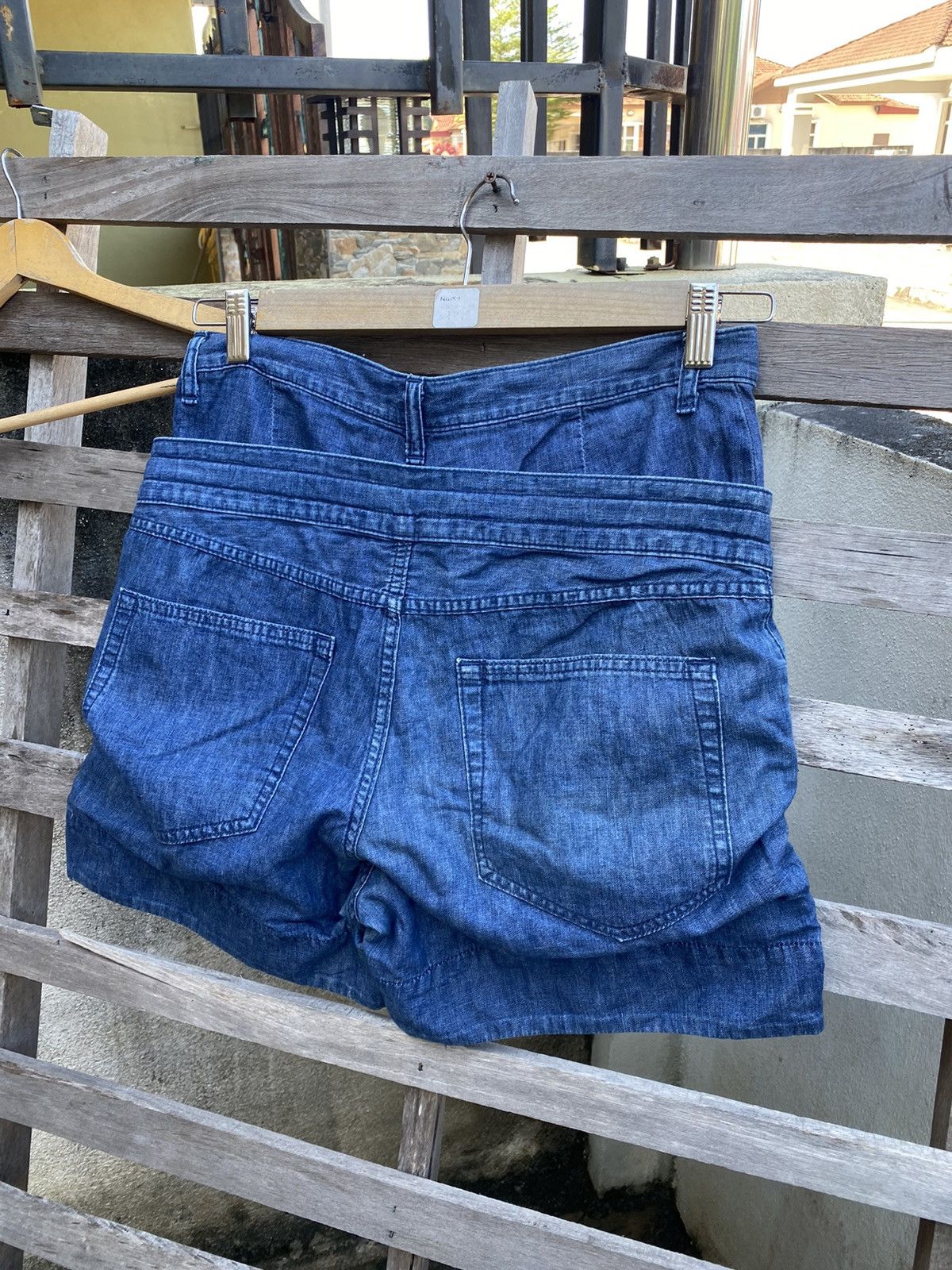 Vintage Cabane De Zucca Double Waist by Issey Miyake Shortpant Denim Size 31" - 8 Thumbnail