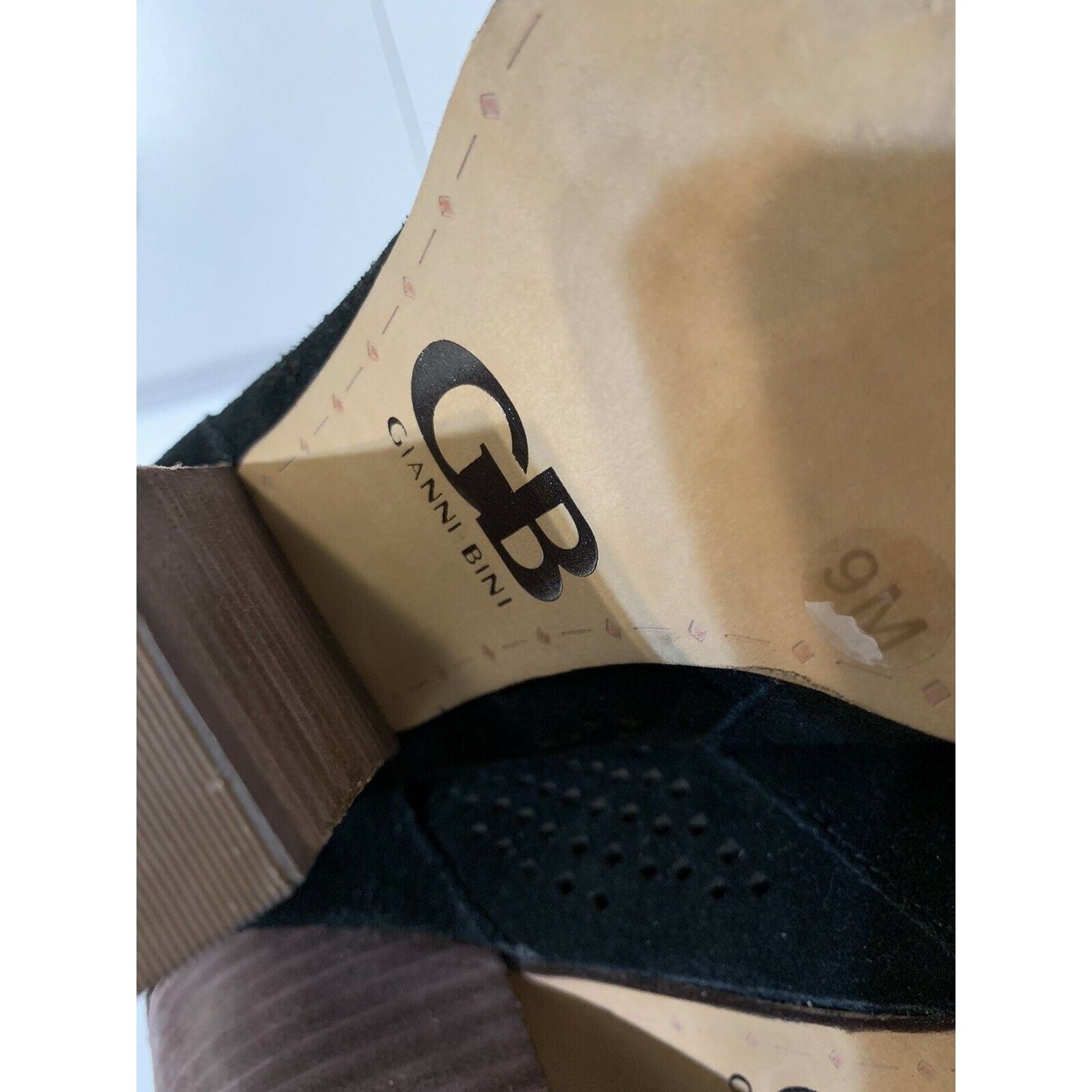 Other Gianni Bini Womens Sz 9M Black Open Toe Suede Leather Ankle Size US 9 / IT 39 - 5 Thumbnail