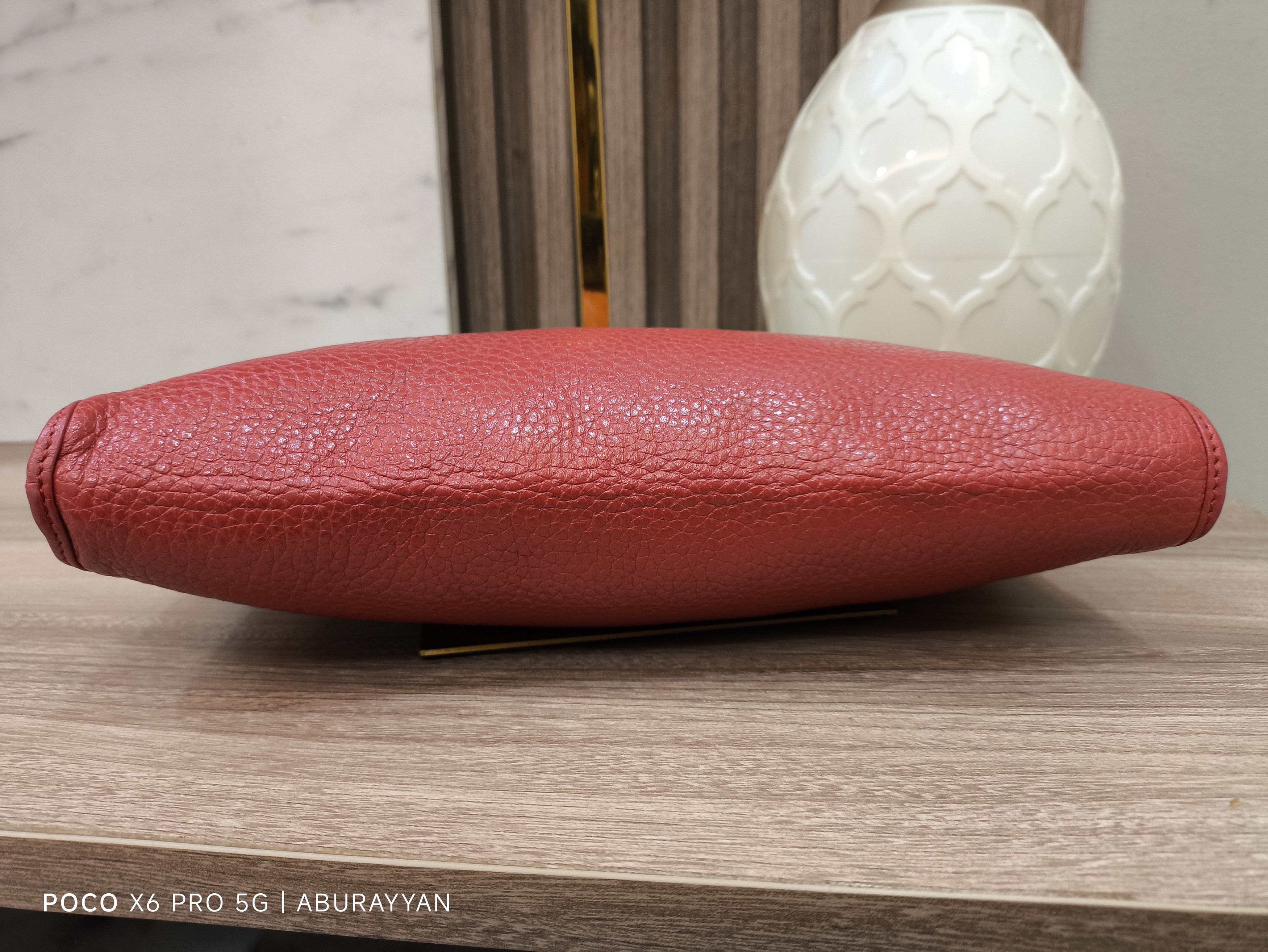 Dior Christian Dior Vintage Red Leather Clutch Toiletries Bag Size ONE SIZE - 4 Thumbnail