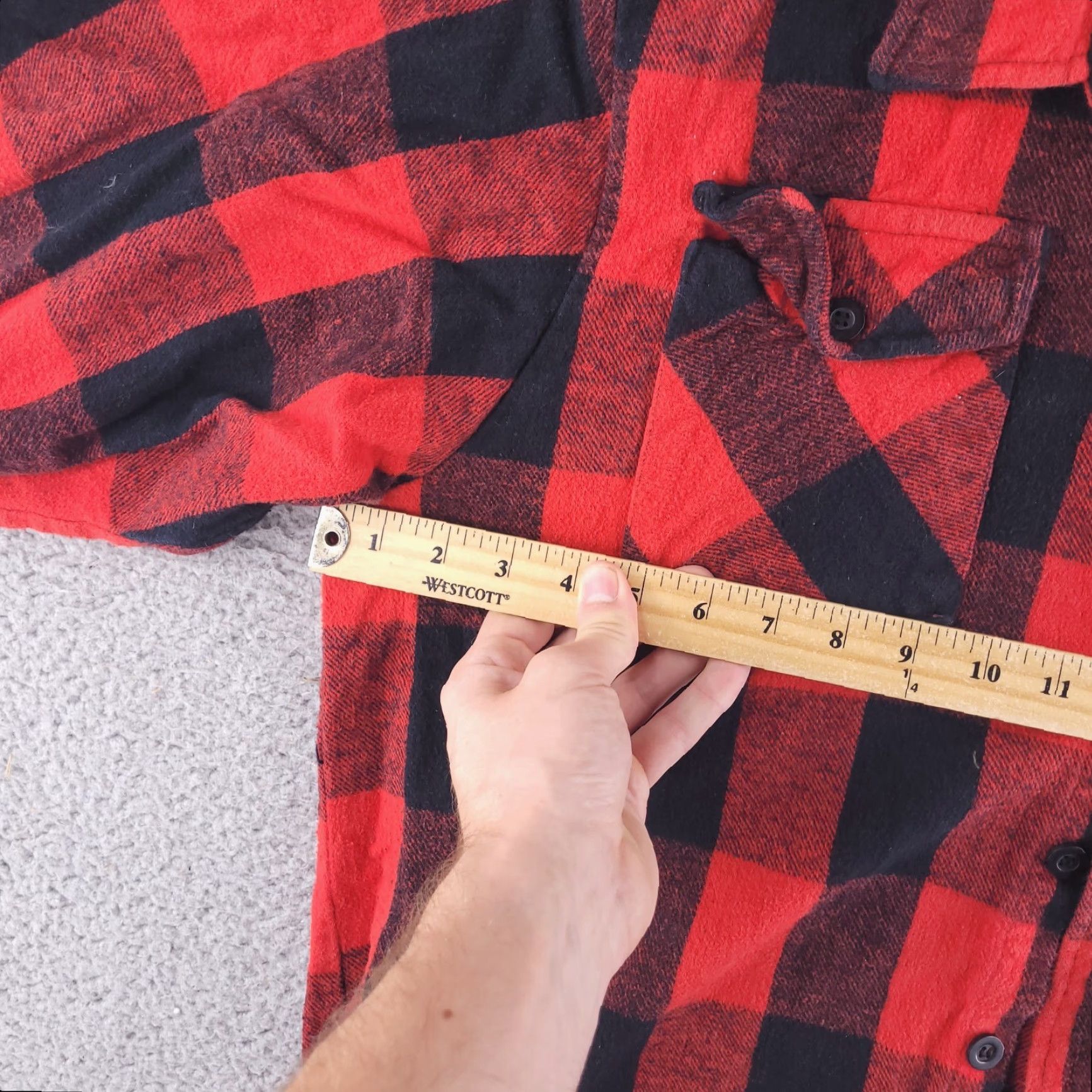 Vintage Trail Crest Shirt Mens XL Red 100% Cotton Long Sleeve Plaid Flannel Button-Up Size US XL / EU 56 / 4 - 3 Thumbnail