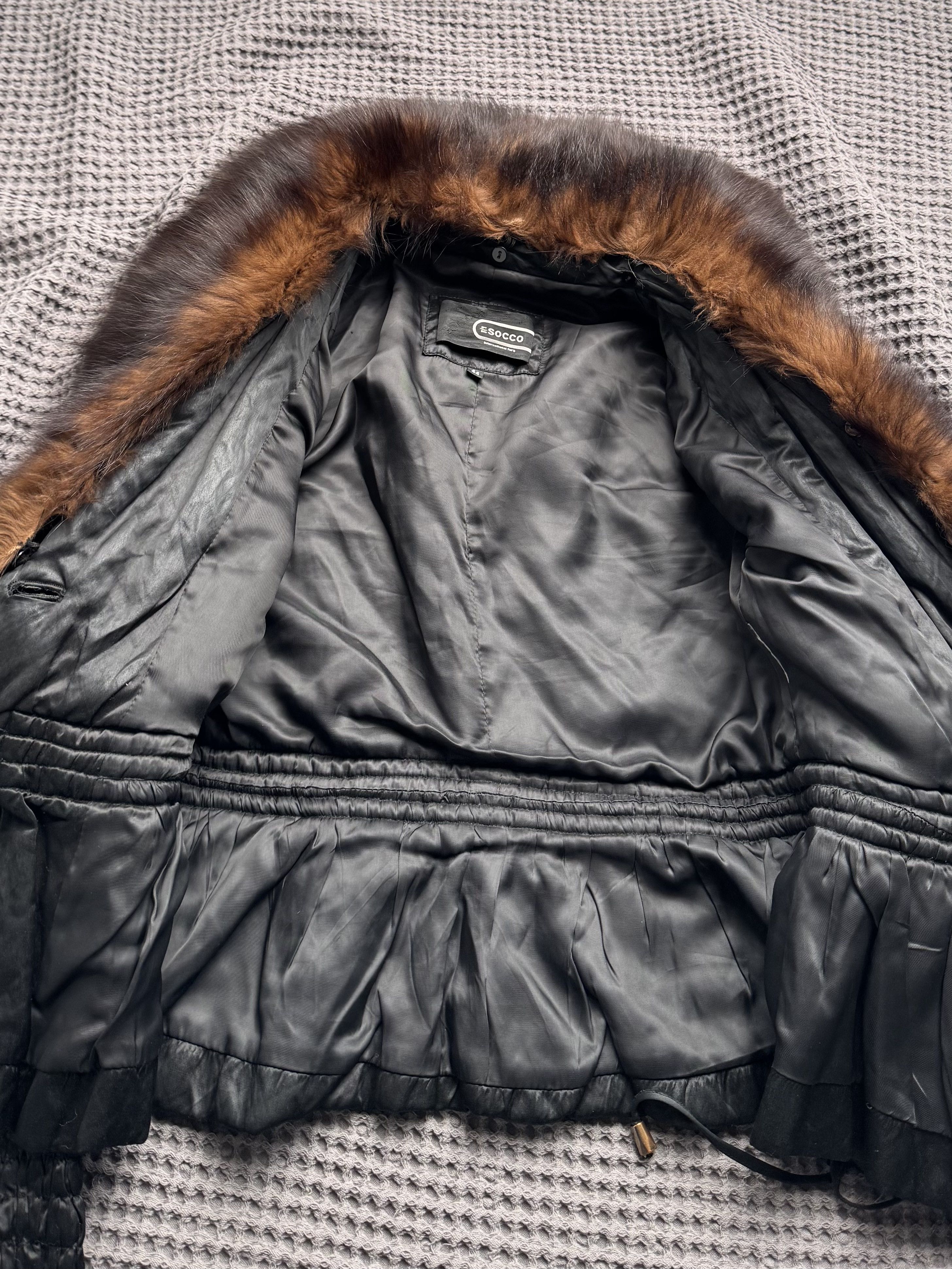 Vintage Vintage Jacket Real Fur Collar Ruched Sleeve Peplum Coat Size M / US 6-8 / IT 42-44 - 10 Thumbnail