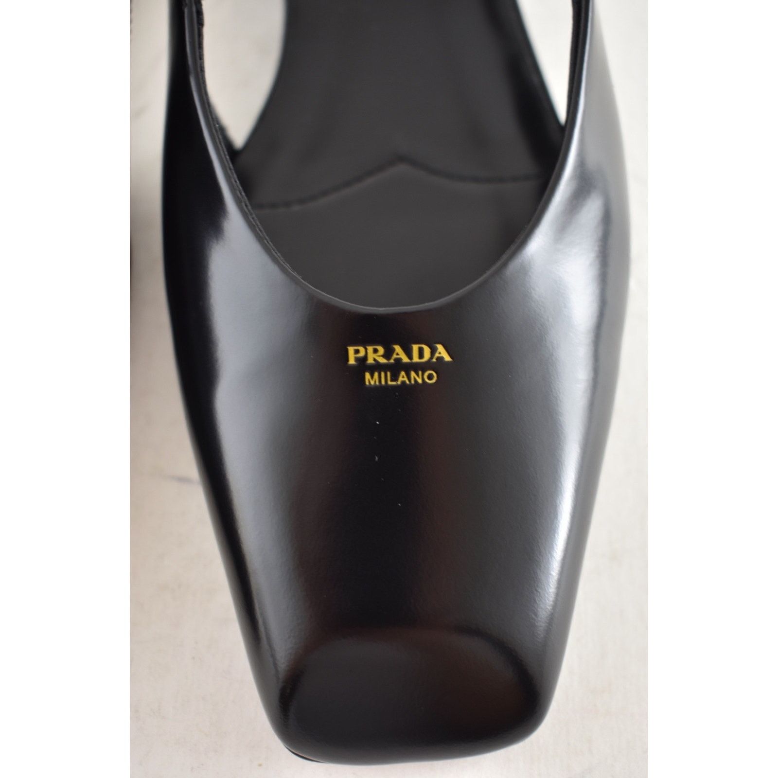 Prada Prada Black Leather Square Toe Mary Jane Slingback Flat 42 Size US 12 / IT 42 - 10 Thumbnail