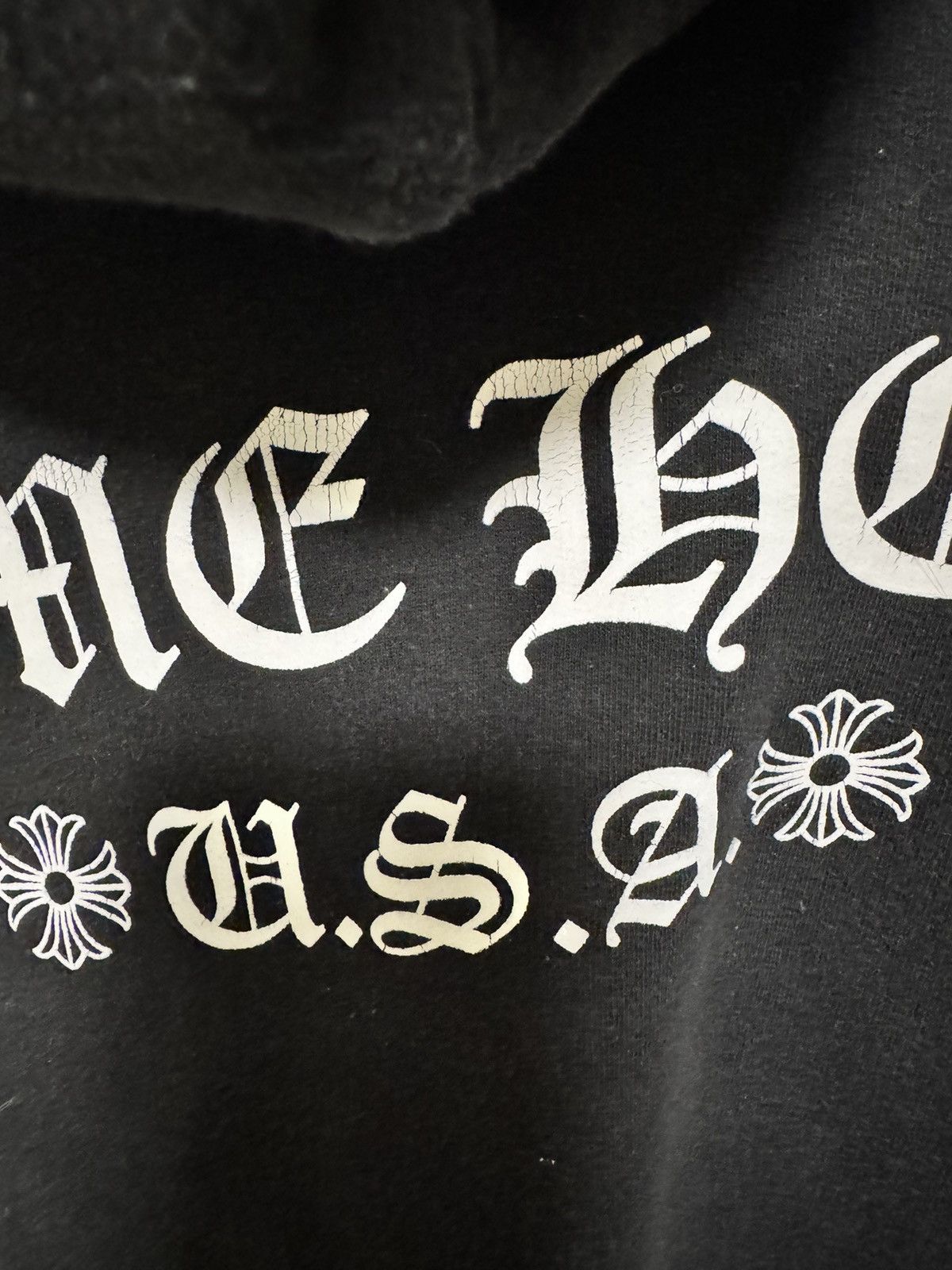 Chrome Hearts Chrome Hearts T Logo USA Shoulder Hoodie ‘Black’ Size US XL / EU 56 / 4 - 5 Thumbnail