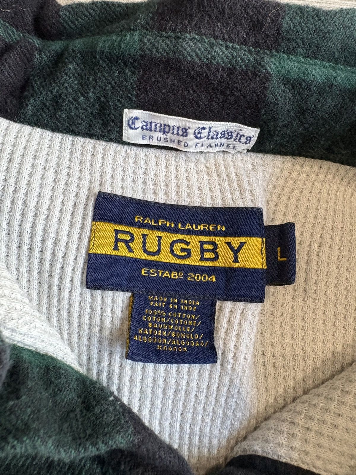 Polo Ralph Lauren Ralph Lauren Rugby Plaid Flannel Shirt Men L Campus Green Size US L / EU 52-54 / 3 - 2 Thumbnail