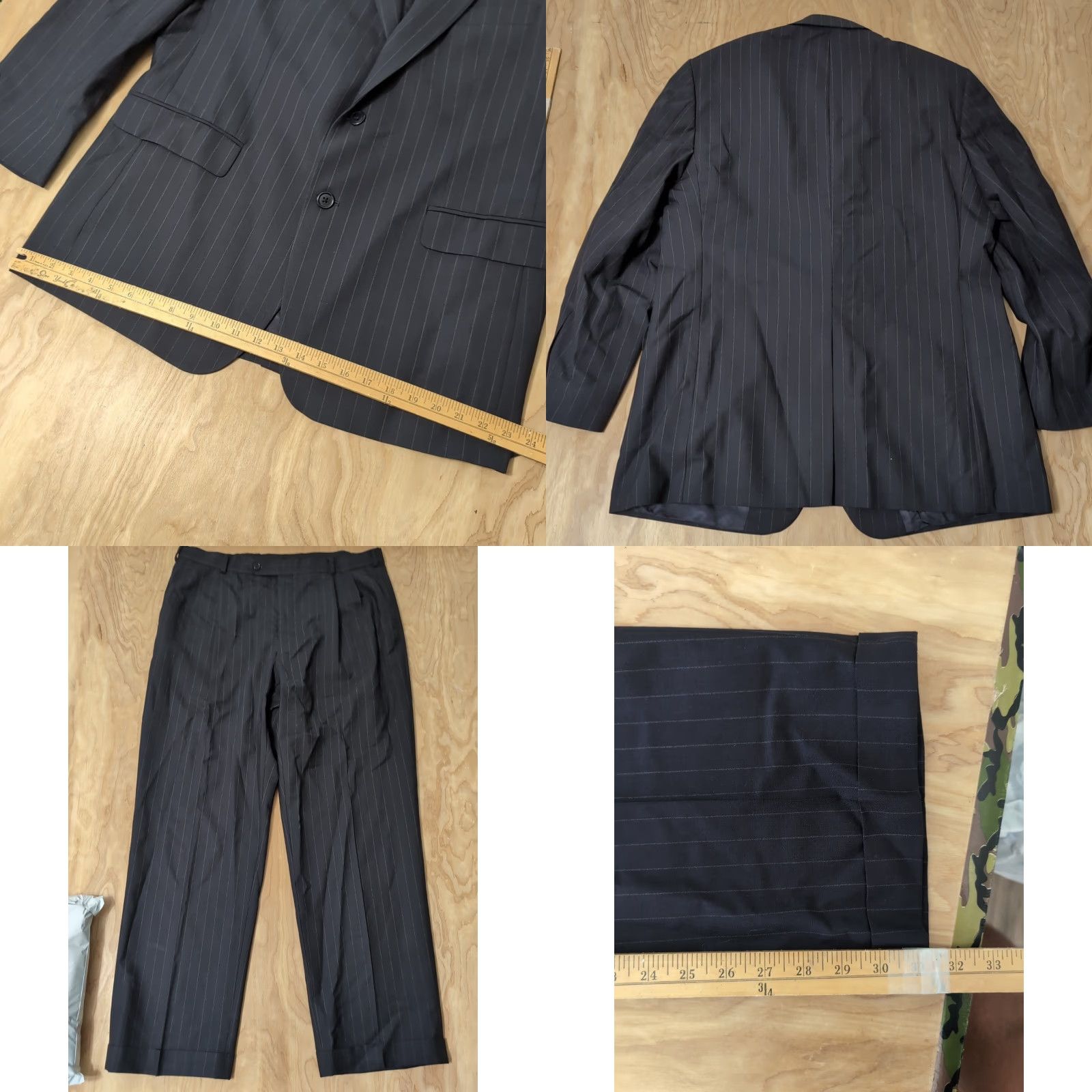 Brooks Brothers BROOKS BROTHERS 346 STRETCH NAVY BLUE PINSTRIPED 2 BUTTON BLAZER MENS SIZE 43R Size 46R - 8 Thumbnail