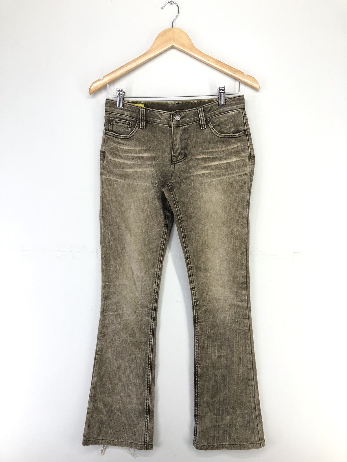 Japanese Brand Vintage Pavarotti Vary Jean Faded Brown Flare Bootcut Jeans Size 27" / US 4 / IT 40 - 1 Thumbnail