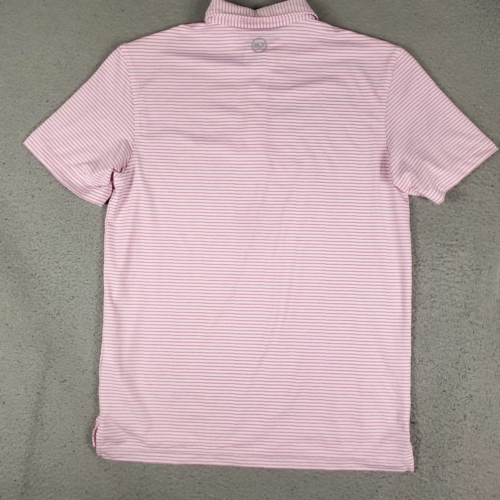 Vineyard Vines Vineyard Vines Shirt Mens XL Pink Striped Polyester Golf Short Sleeve Polo Size US XL / EU 56 / 4 - 3 Thumbnail