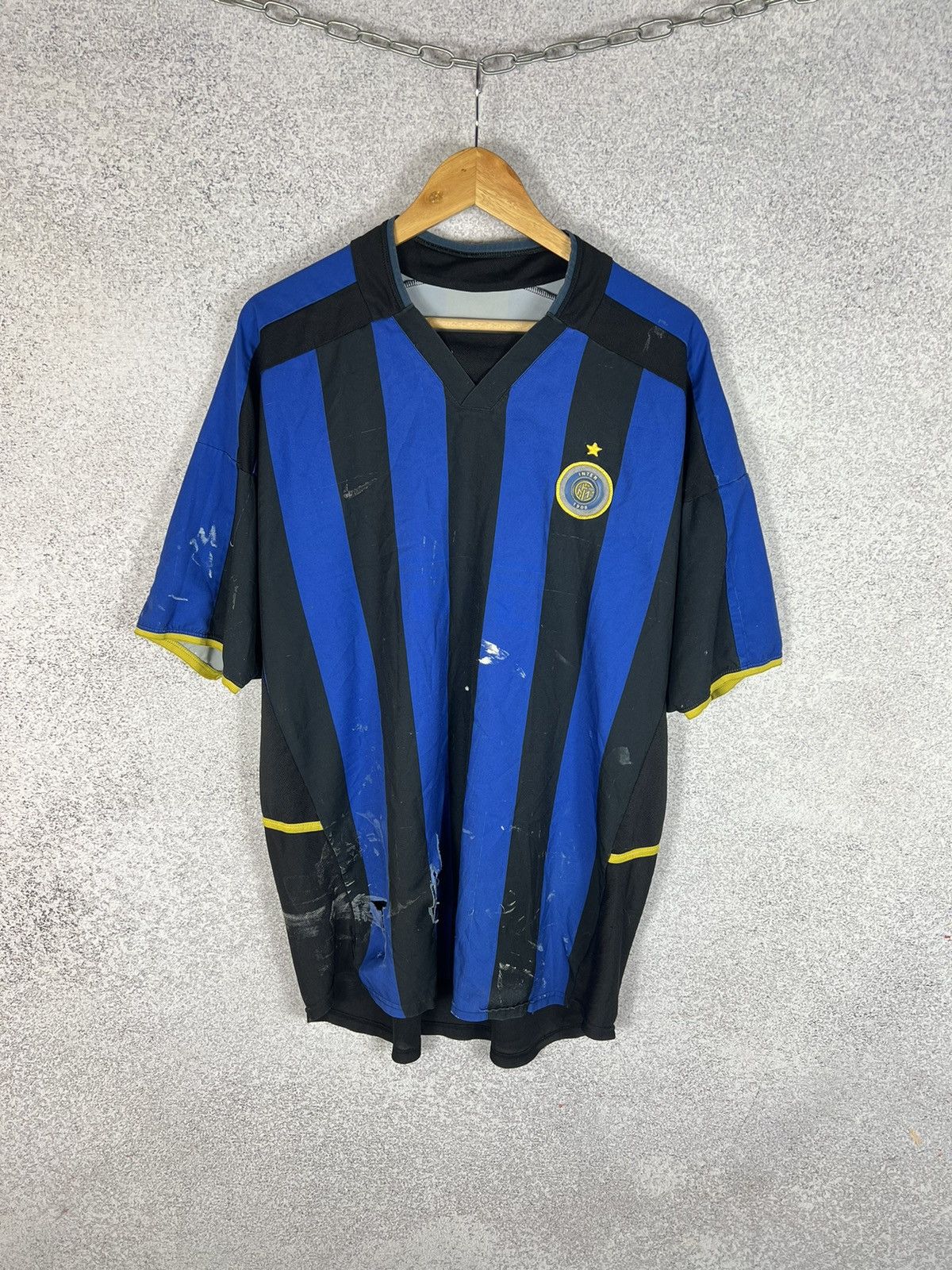 Nike Vintage Inter Nike Distressed Jersey Trashed Football Shirt Size US XL / EU 56 / 4 - 1 Thumbnail