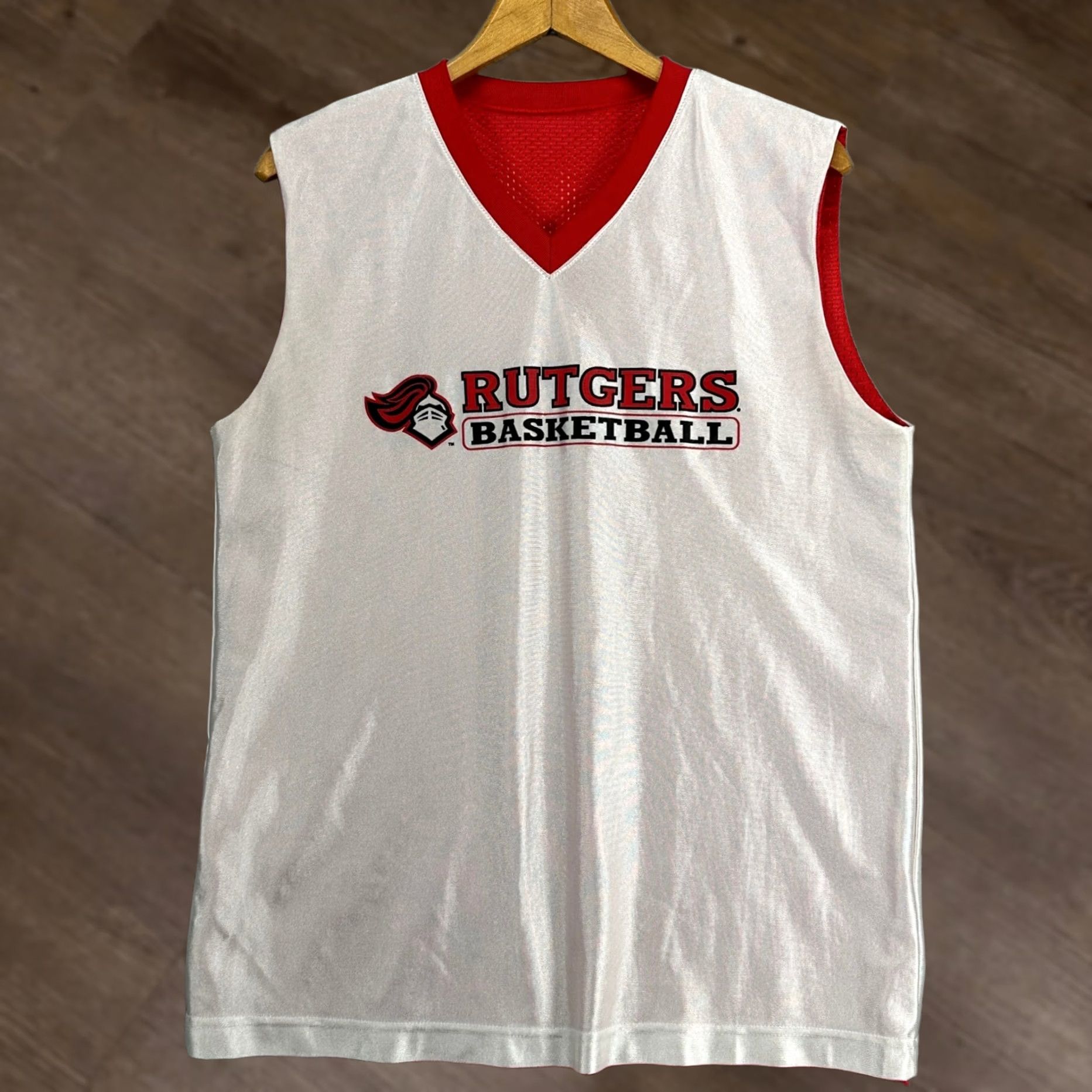 Vintage Rutgers Scarlet Knights Mens Basketball Jersey Shirt Medium Red White Reversible V-Neck Sleeveless Size US M / EU 48-50 / 2 - 1 Thumbnail