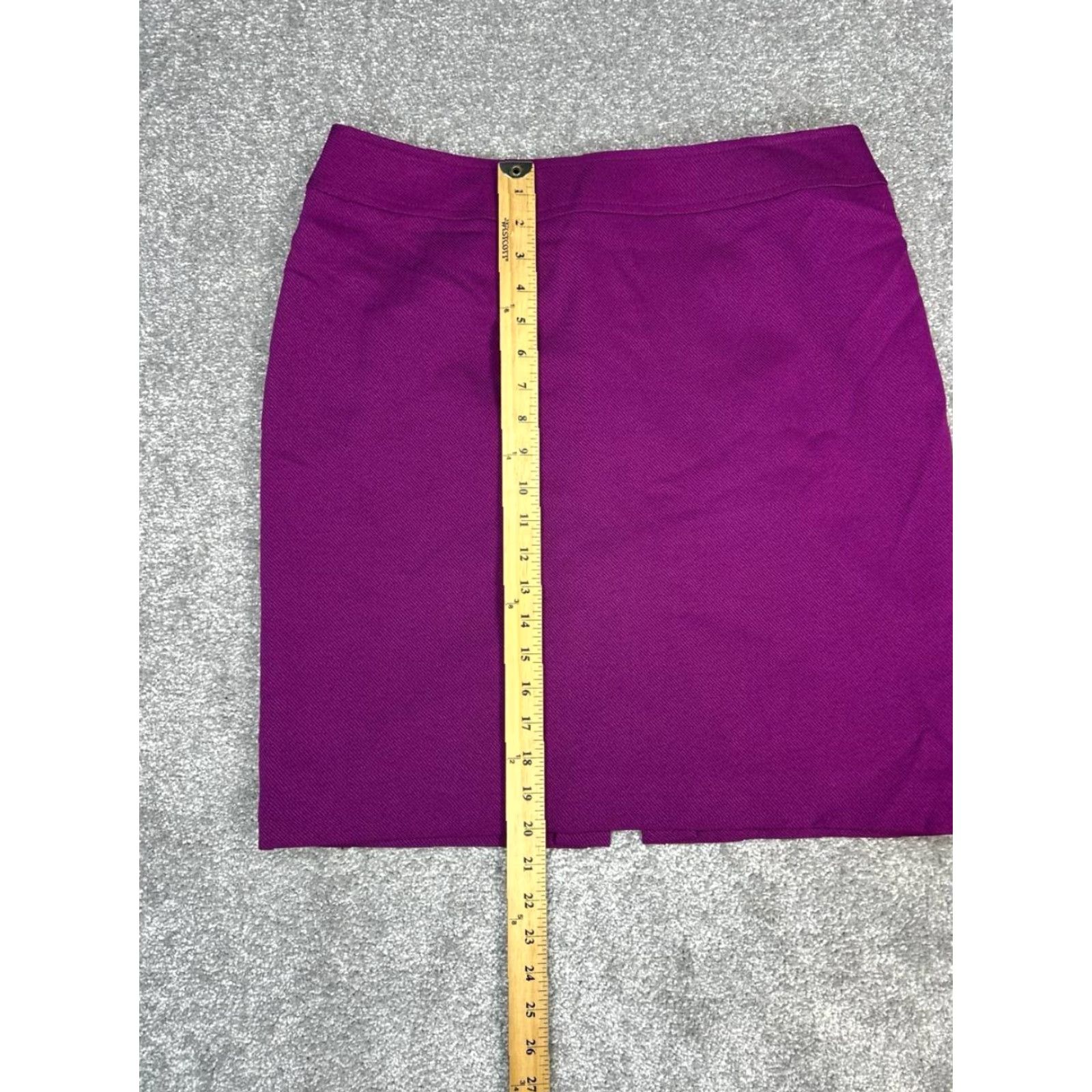 Vintage Tahari ASL Pencil Skirt Women 12 Purple Midi Straight Lined Stretch Zipper Slit Casual Travel Size 34" / US 12 / IT 48 - 3 Thumbnail