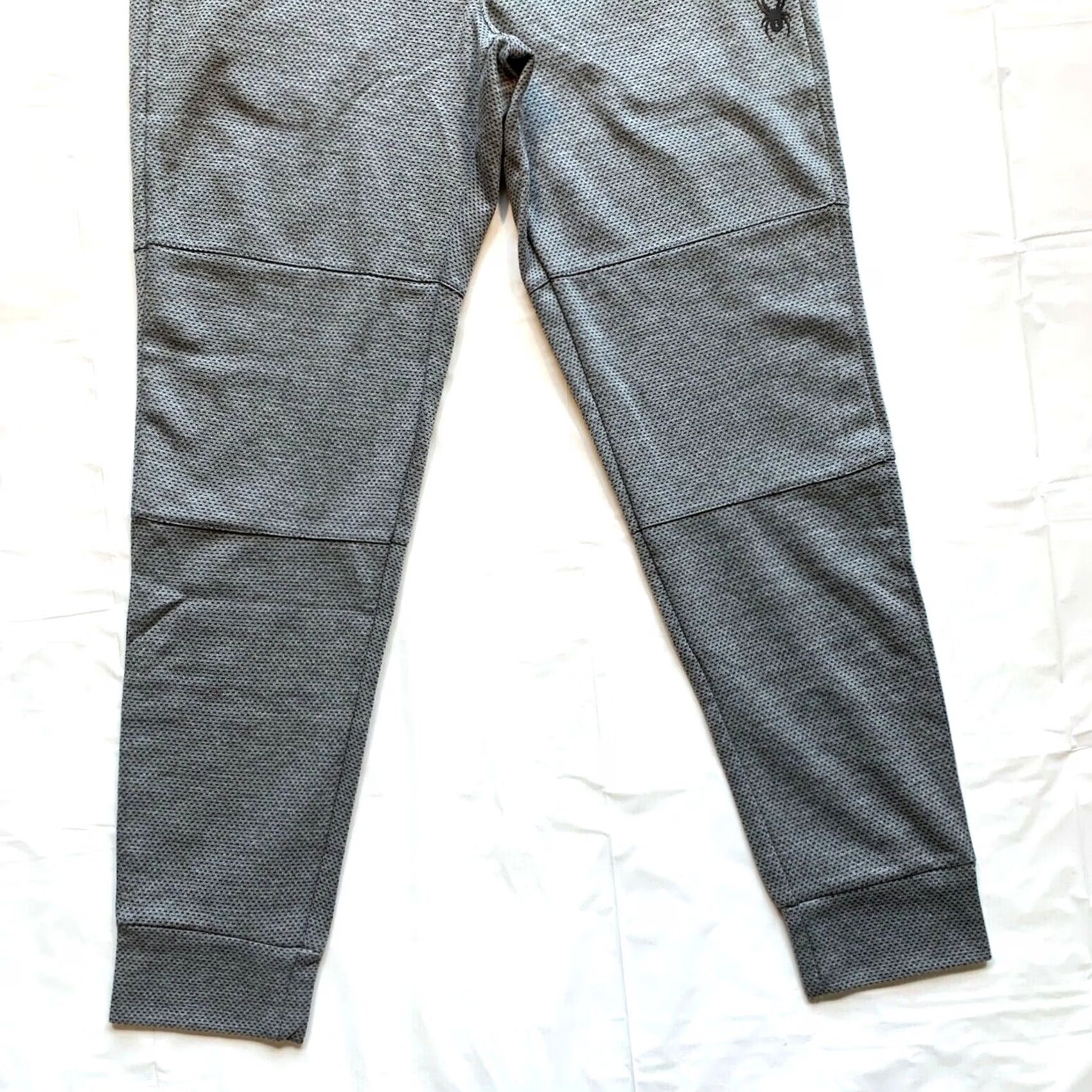 Spyder Spyder Active ProWEB Fleece Jogger Sweat Pants Mens M Regular Gray Heather, Athletic, Fly Drawstring, Zip Pocket, 30 in Inseam, Polyester Blend, NWT Size US 31 - 5 Thumbnail