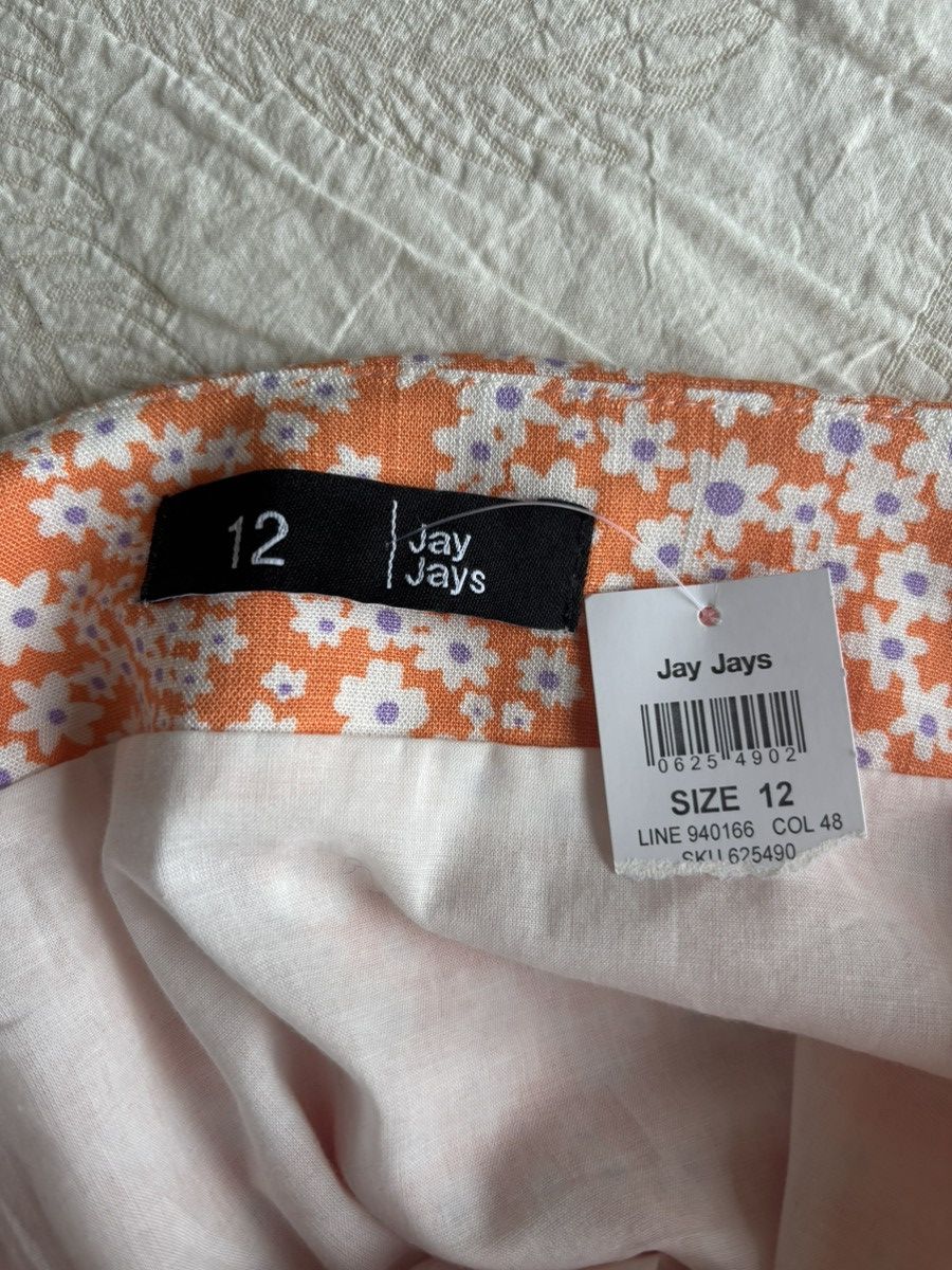 Other Orange and White Floral Mini Skirt Size 30" / US 8 / IT 44 - 2 Thumbnail