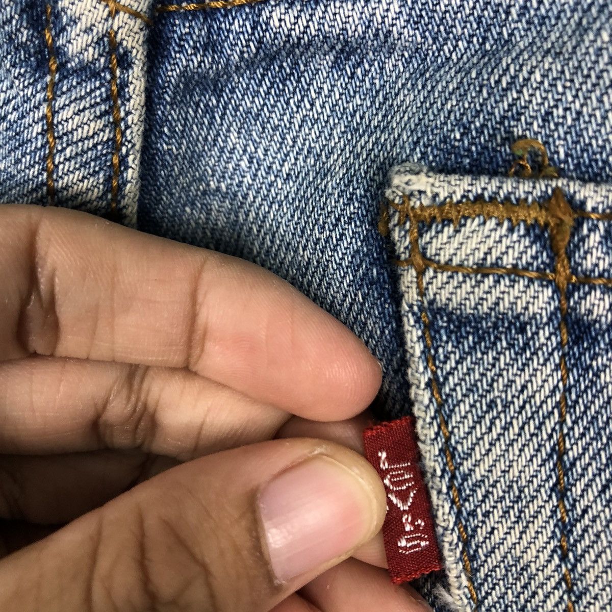 Levi's 🔥90’s Vintage Selvedges Distressed Jeans Levi’s Made in USA Size US 30 / EU 46 - 13 Thumbnail