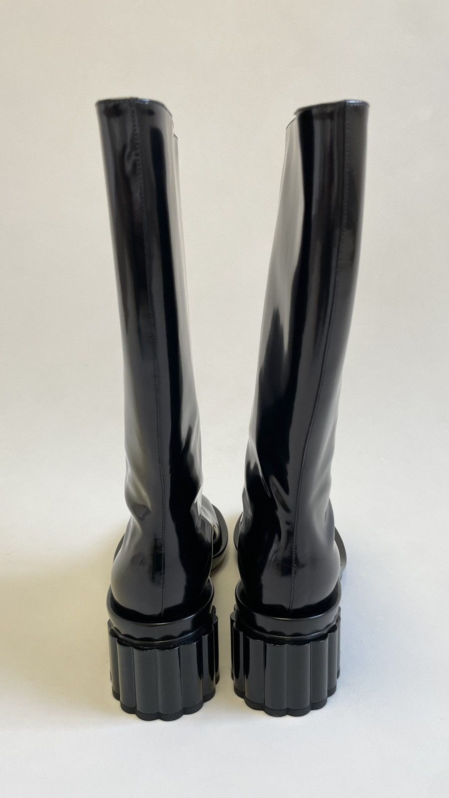 Simone Rocha Black Leather ‘Lacquered Heel’ Boots Size US 9 / IT 39 - 16 Thumbnail