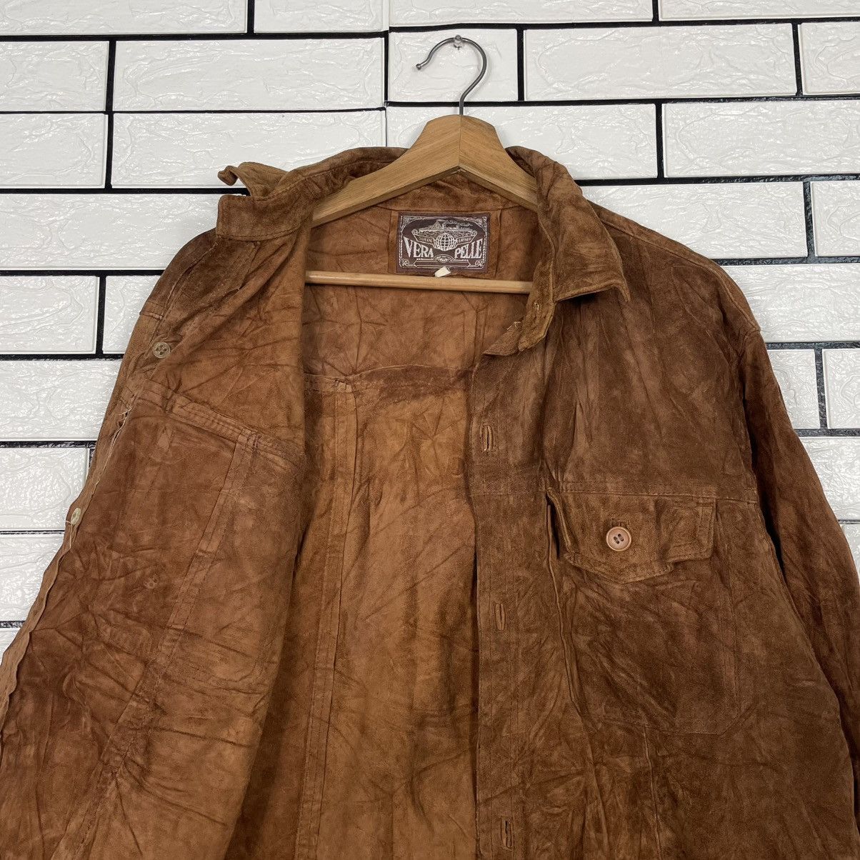 Vera Pelle Vtg 80s Italian Made Vera Pelle Suede Leather Jacket Size US L / EU 52-54 / 3 - 10 Thumbnail