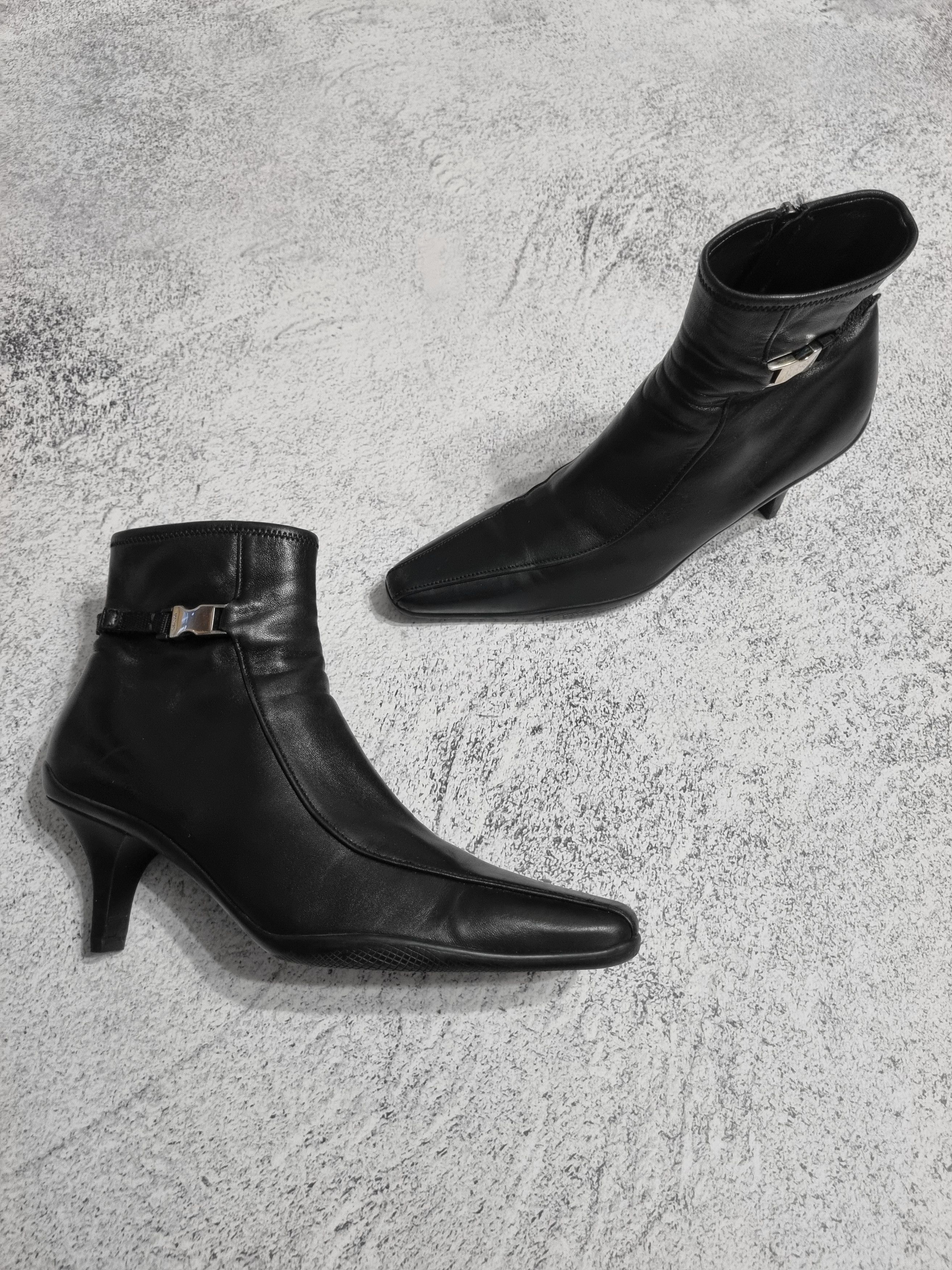 Prada Vintage Prada Leather Black Ankle Boots Size US 9 / IT 39 - 2 Thumbnail