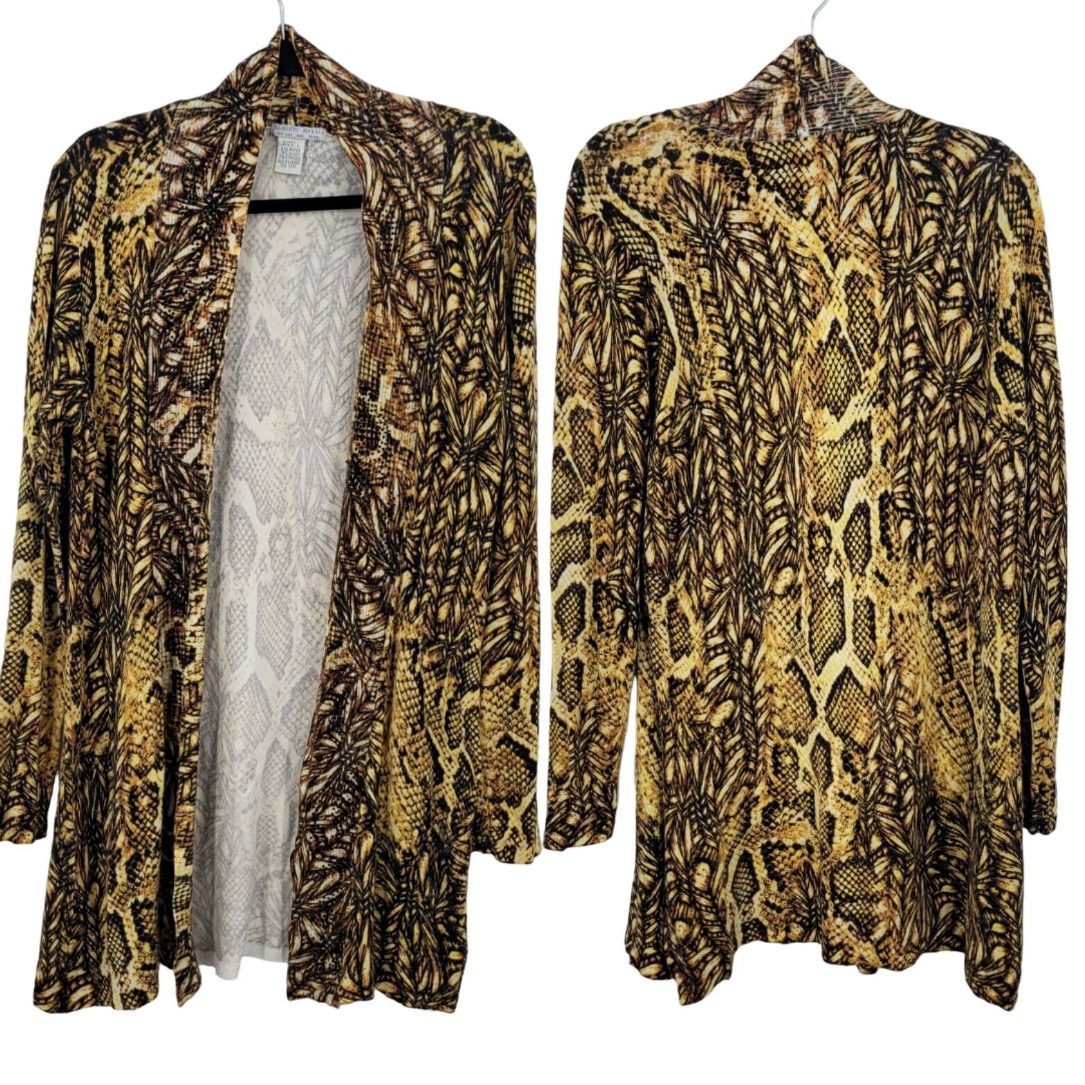 Vintage Vintage Alberto Makali Artsy Snake Open Cardigan L Golden Du Size L / US 10 / IT 46 - 11 Thumbnail