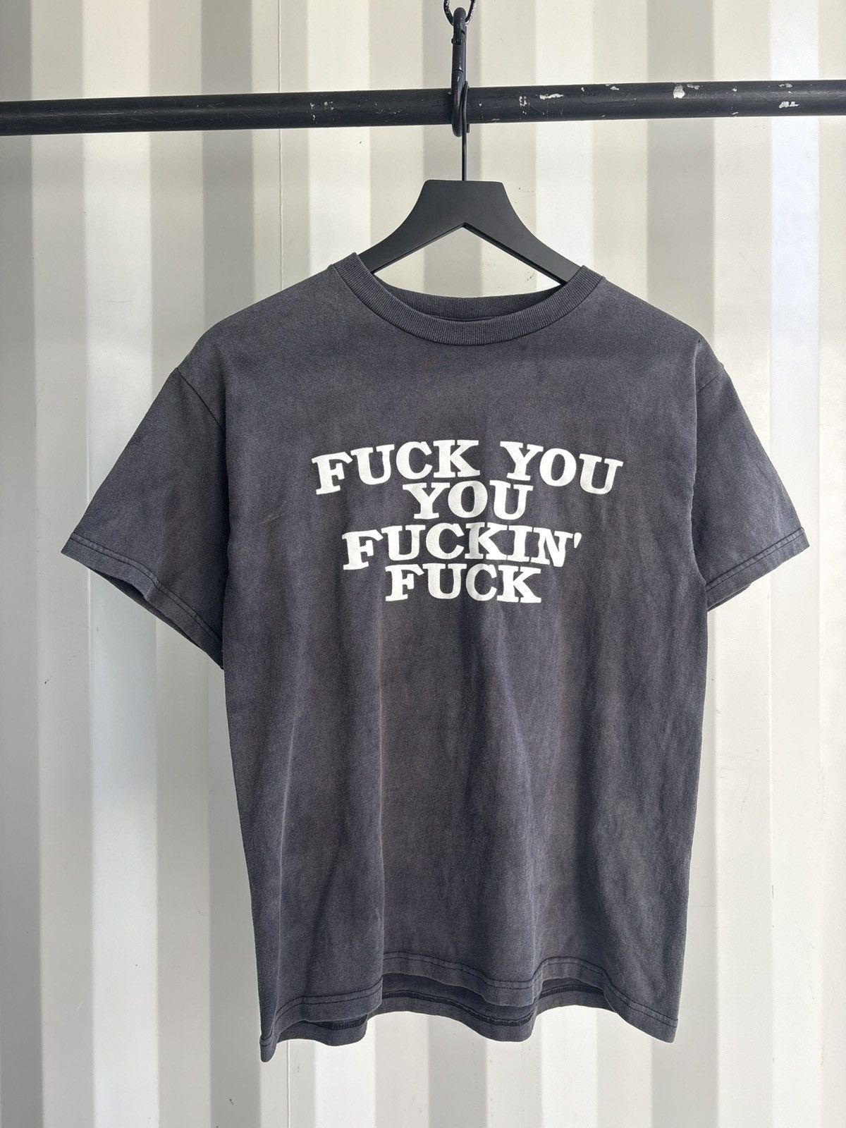 Vintage Vintage Fuck You Shirt Distressed Faded Thrash Grunge Band Size US S / EU 44-46 / 1 - 1 Thumbnail