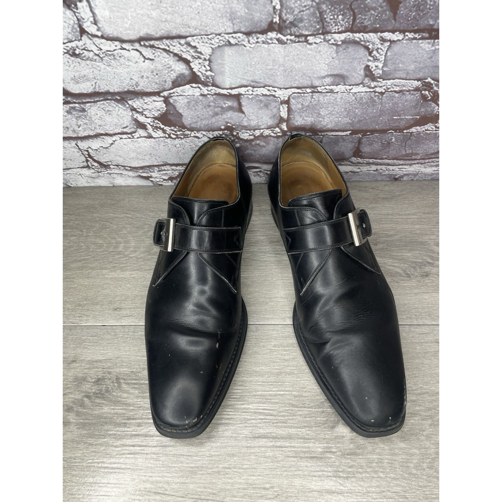 Magnanni Magnanni Black Leather Buckle Monk Strap Loafers Dress Shoes Size US 9.5 / EU 42-43 - 19 Thumbnail