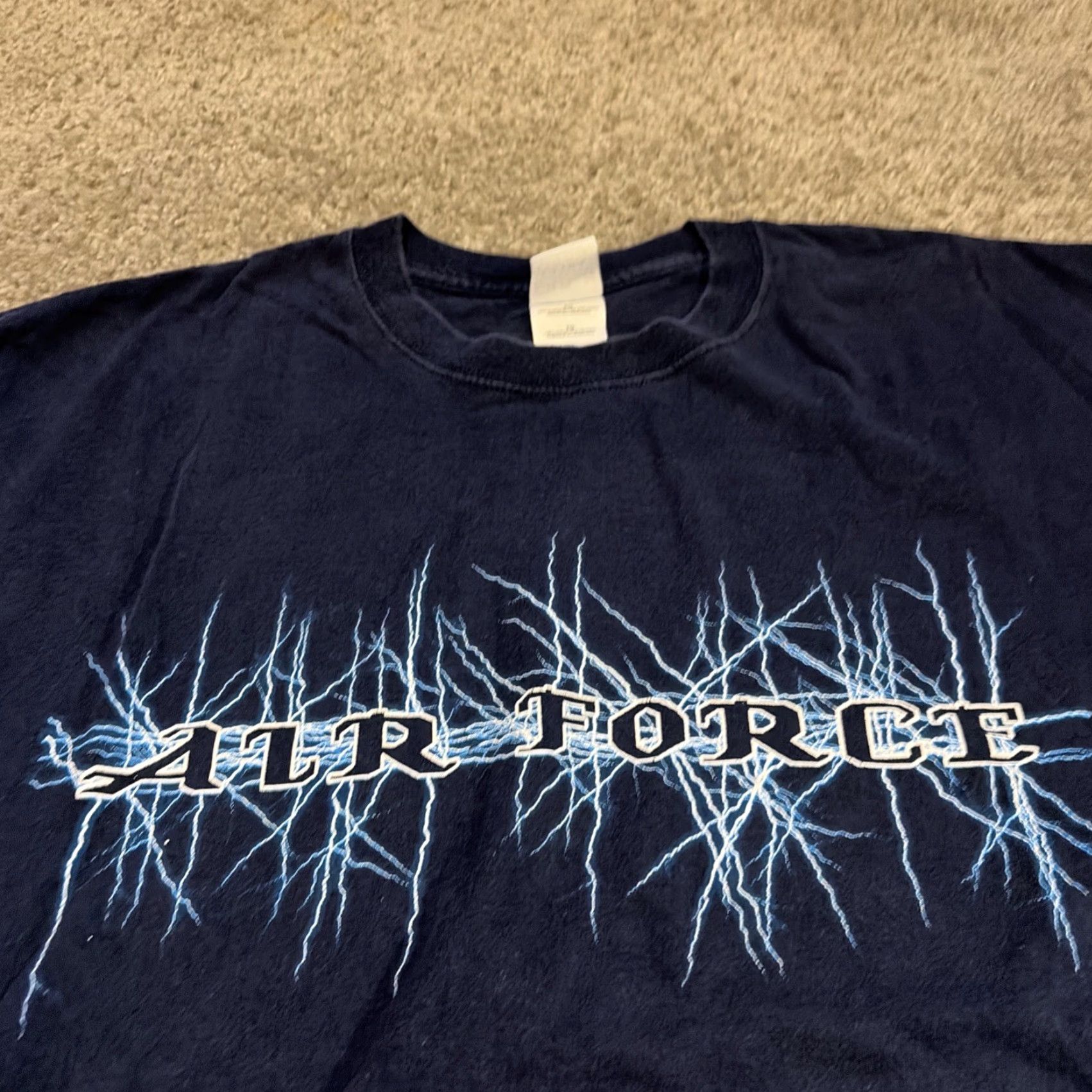 Gildan VINTAGE Air Force US Military Navy Blue XL T-Shirt Mens 90s Gildan Size US XL / EU 56 / 4 - 3 Thumbnail