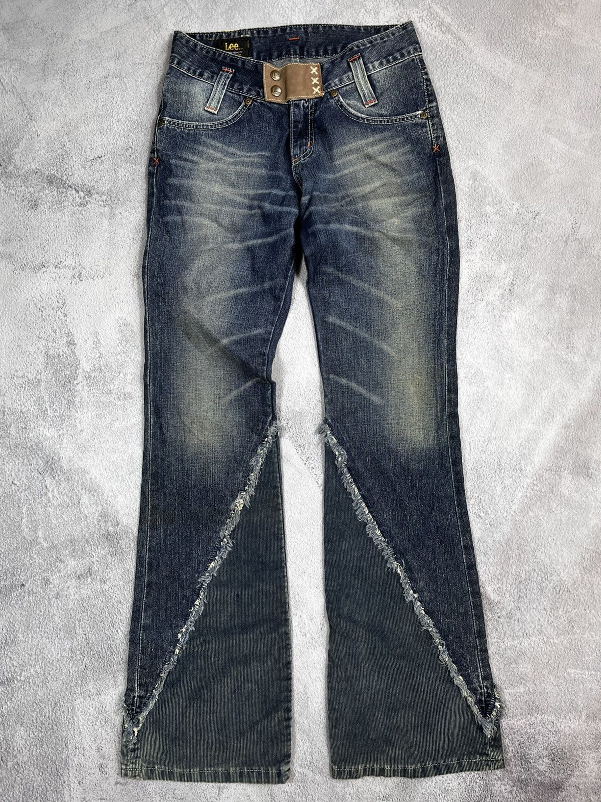 Lee VintageY2K Lee Flared bootcut denim patchwork faded jeans Size 27" / US 4 / IT 40 - 4 Thumbnail
