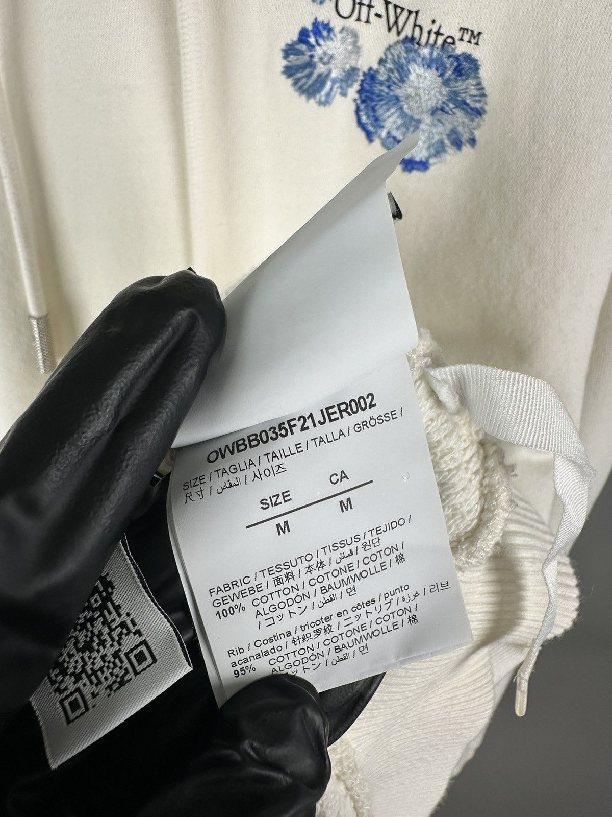 Off-White Off White - Floral Arrows Neutral Hoodie Embroidered Details Size US M / EU 48-50 / 2 - 16 Thumbnail