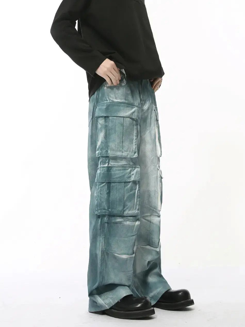 Japanese Brand Retro loose pocket wide leg jeans Size US 32 / EU 48 - 4 Thumbnail