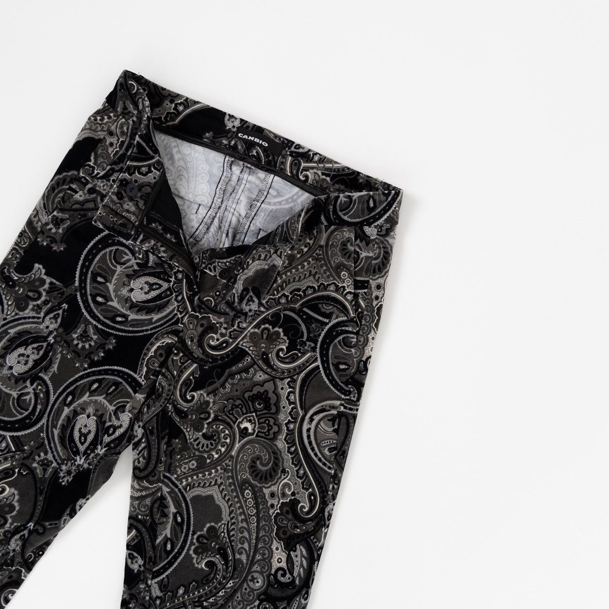 Other Cambio Womens Paisley Trousers Black Grey Pattern Pants Slim Size 27" / US 4 / IT 40 - 3 Thumbnail