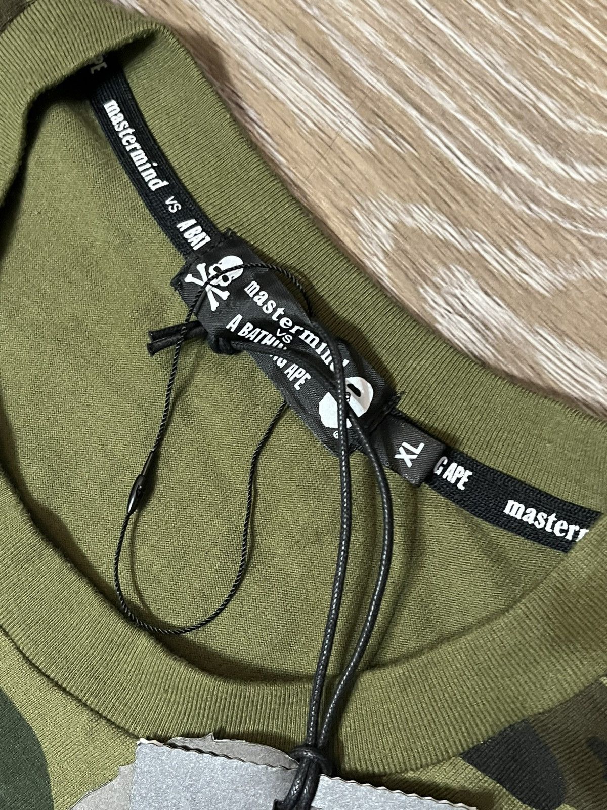 Bape × Mastermind Japan × Medicom Toy Dark Army Green ABC Skull Tee Mastermind X Medicom X Bape Size US XL / EU 56 / 4 - 6 Thumbnail