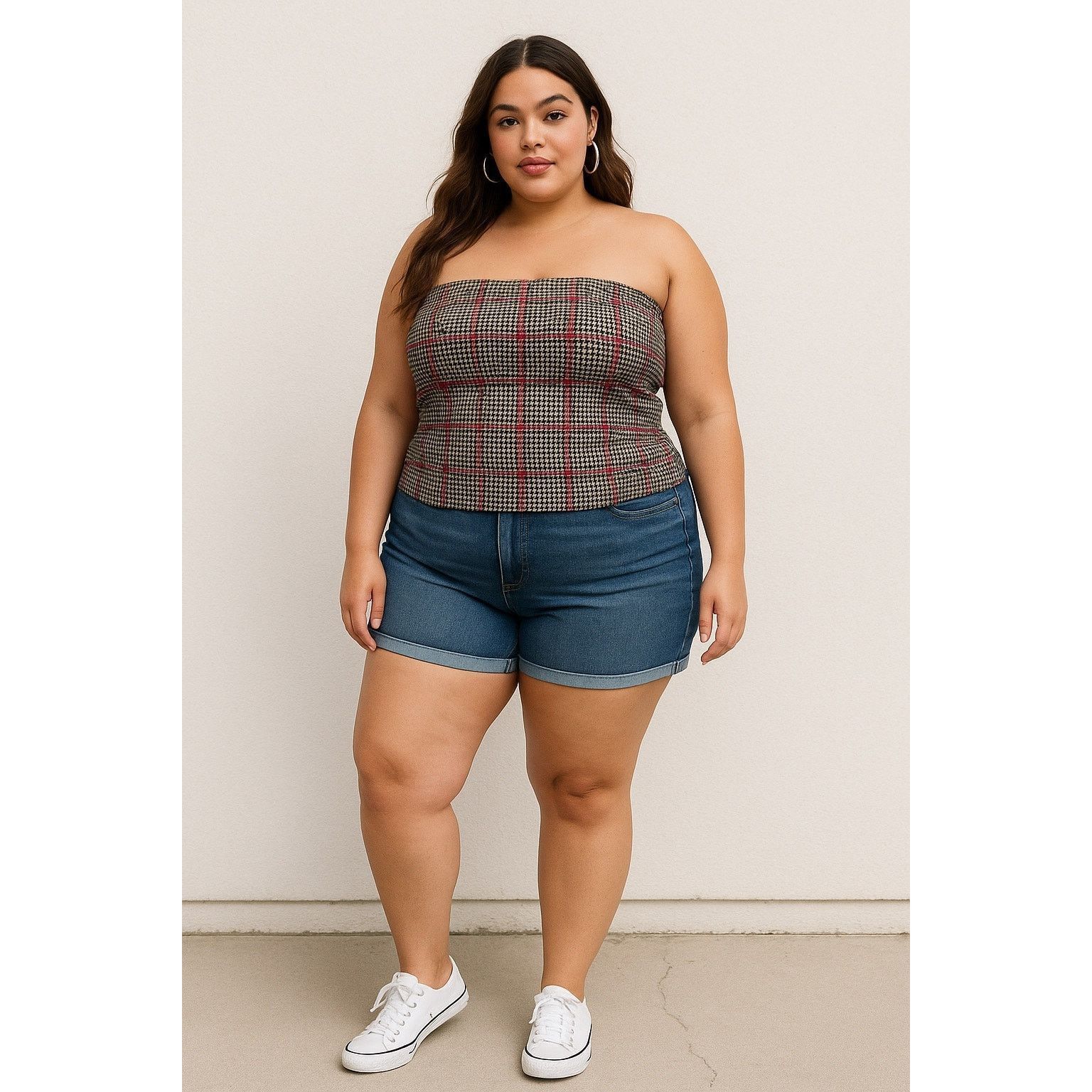Other Y2K Plaid Strapless Tube Top Torrid Plus Size 4 Red Black Size 4XL / US 24-26 - 1 Thumbnail
