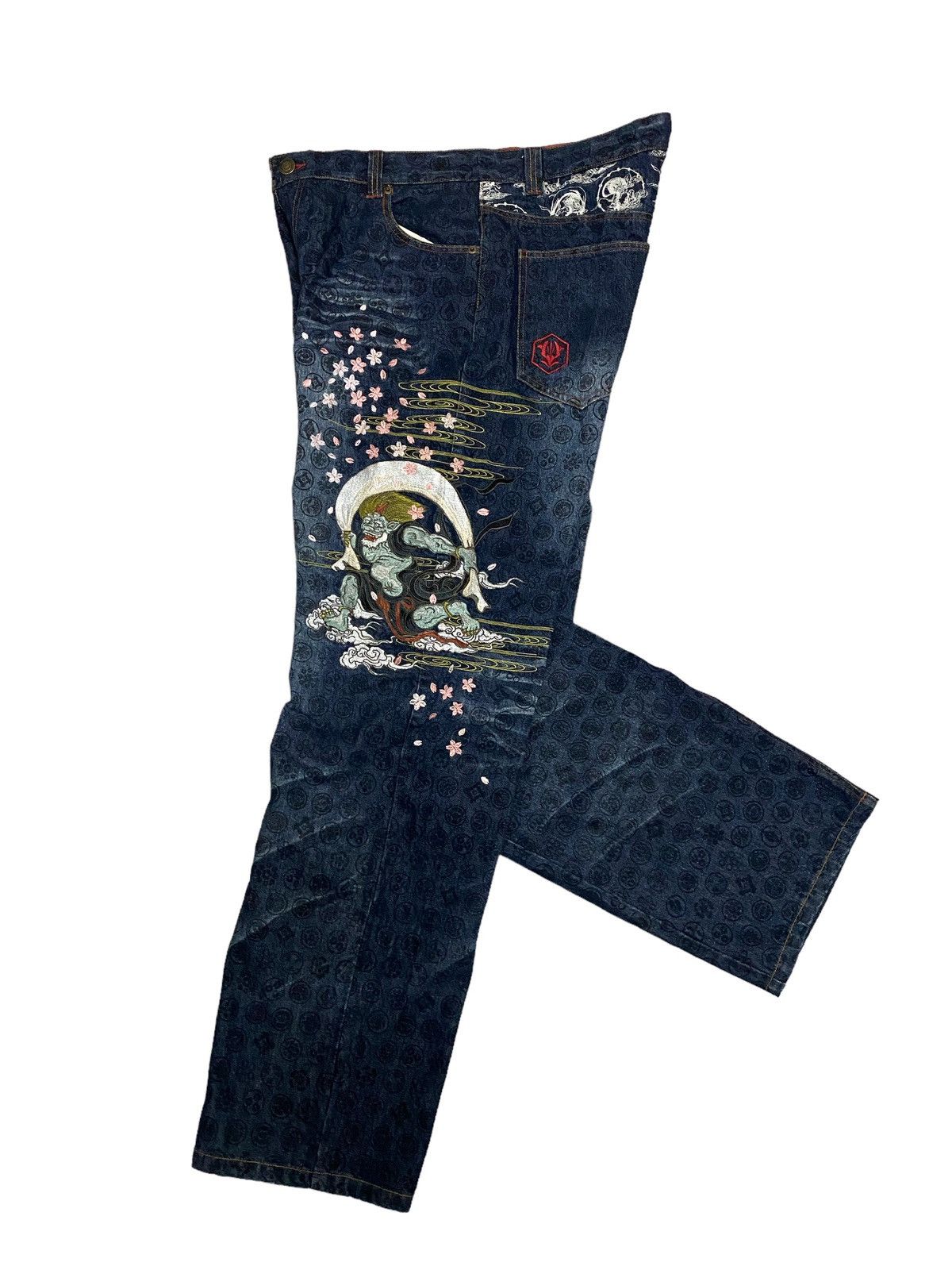 Vintage vintage The Japanese Tradition Embroided Denim Jeans Size US 38 / EU 54 - 6 Thumbnail