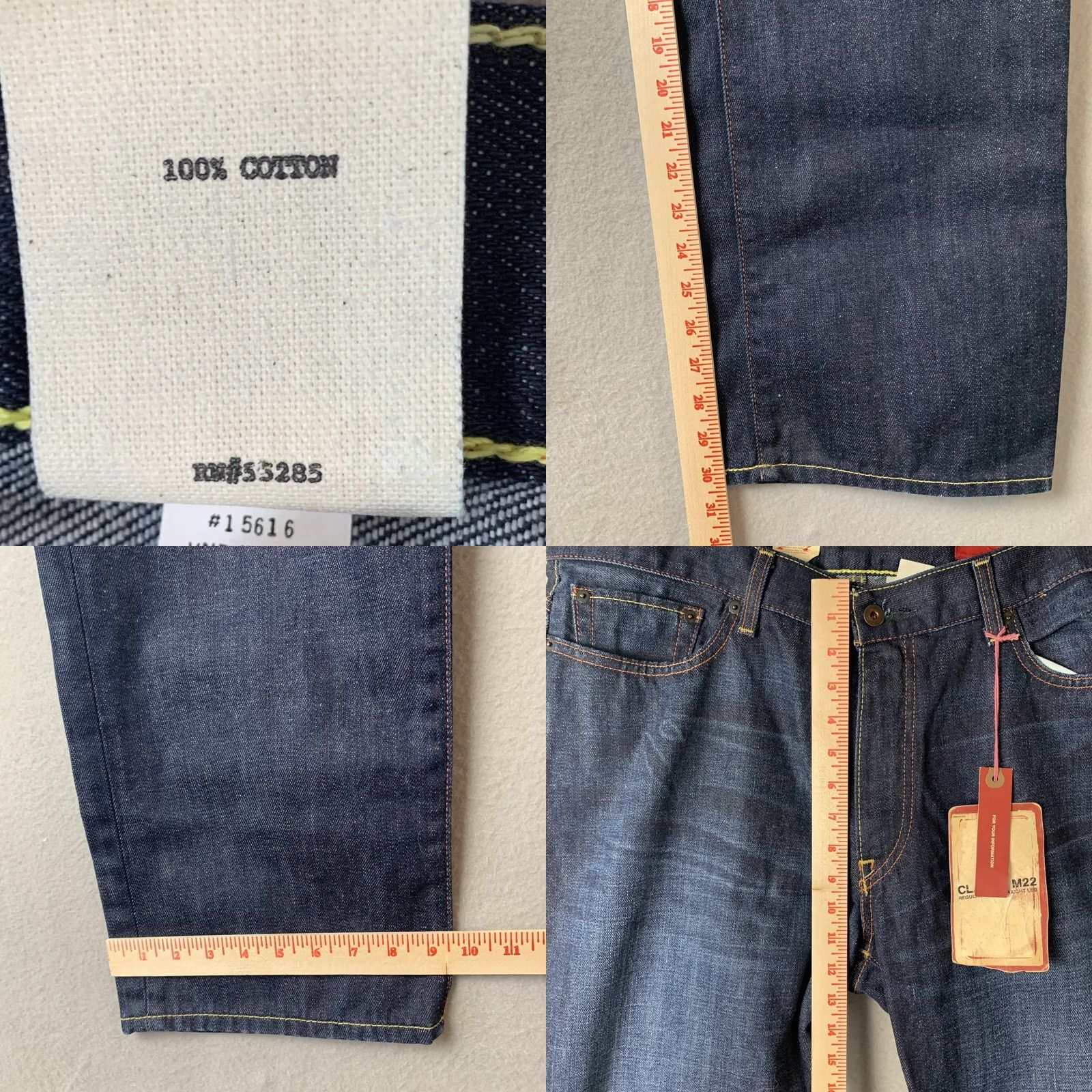 Vintage X2 Jeans Mens Blue Regular Rise Straight Leg 38x30 Dark Cotton Denim NWT Size US 38 / EU 54 - 8 Thumbnail