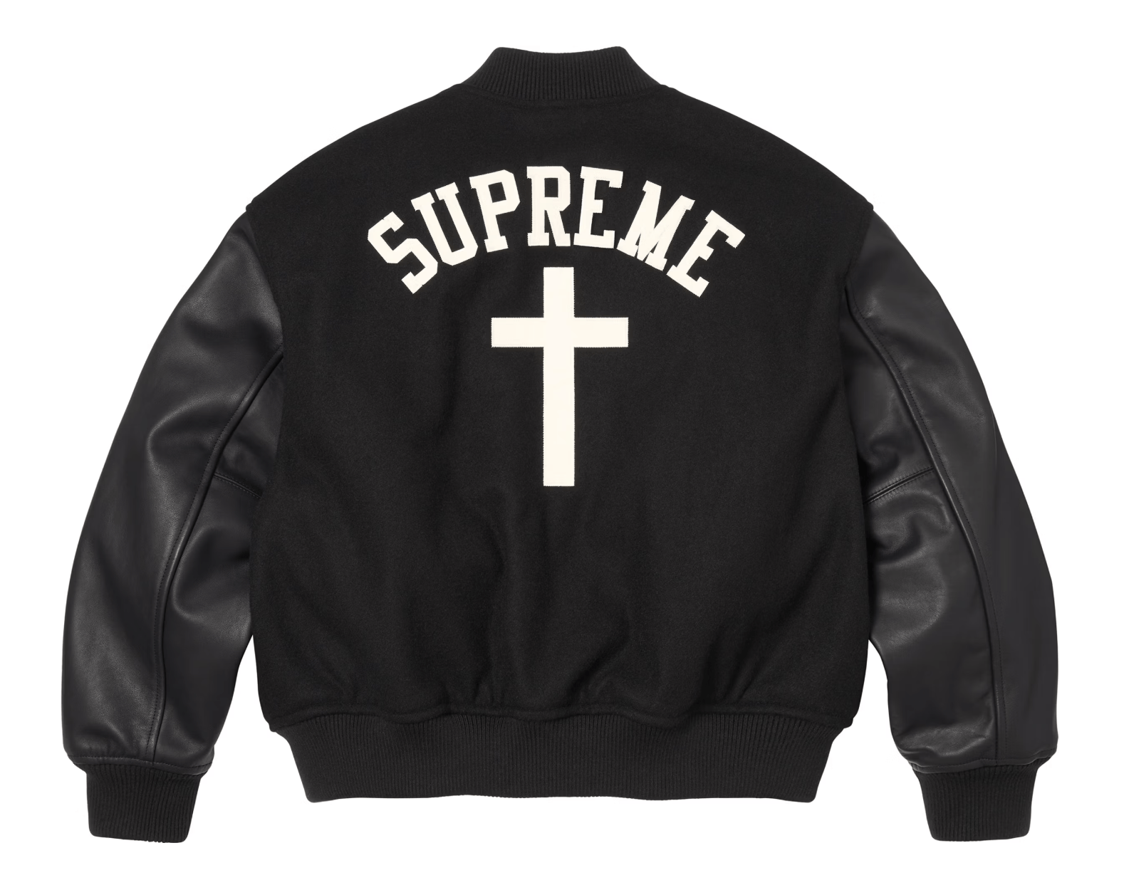 Supreme Worn Once Supreme Cross Varsity Jacket in black Size XL Size US XL / EU 56 / 4 - 2 Thumbnail