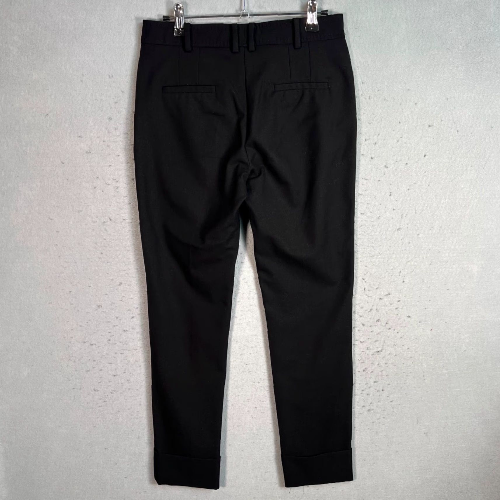Mango MNG Suit Black Tailored Womens Dress Pants Size 2 Slim Fit Stretch Cuffed Hem Size 26" / US 2 / IT 38 - 2 Thumbnail