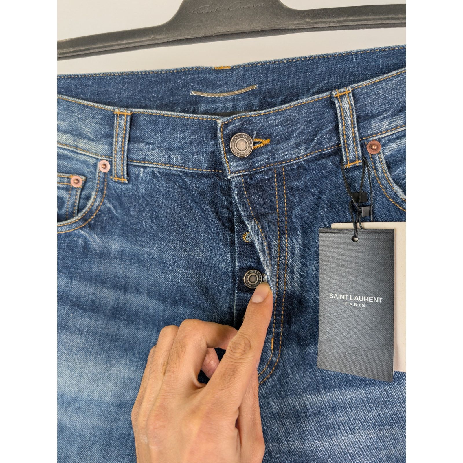 Saint Laurent Paris o1rshd1 Relaxed Straight Denim Jeans in Deauville Beach Blue Size US 32 / EU 48 - 6 Thumbnail