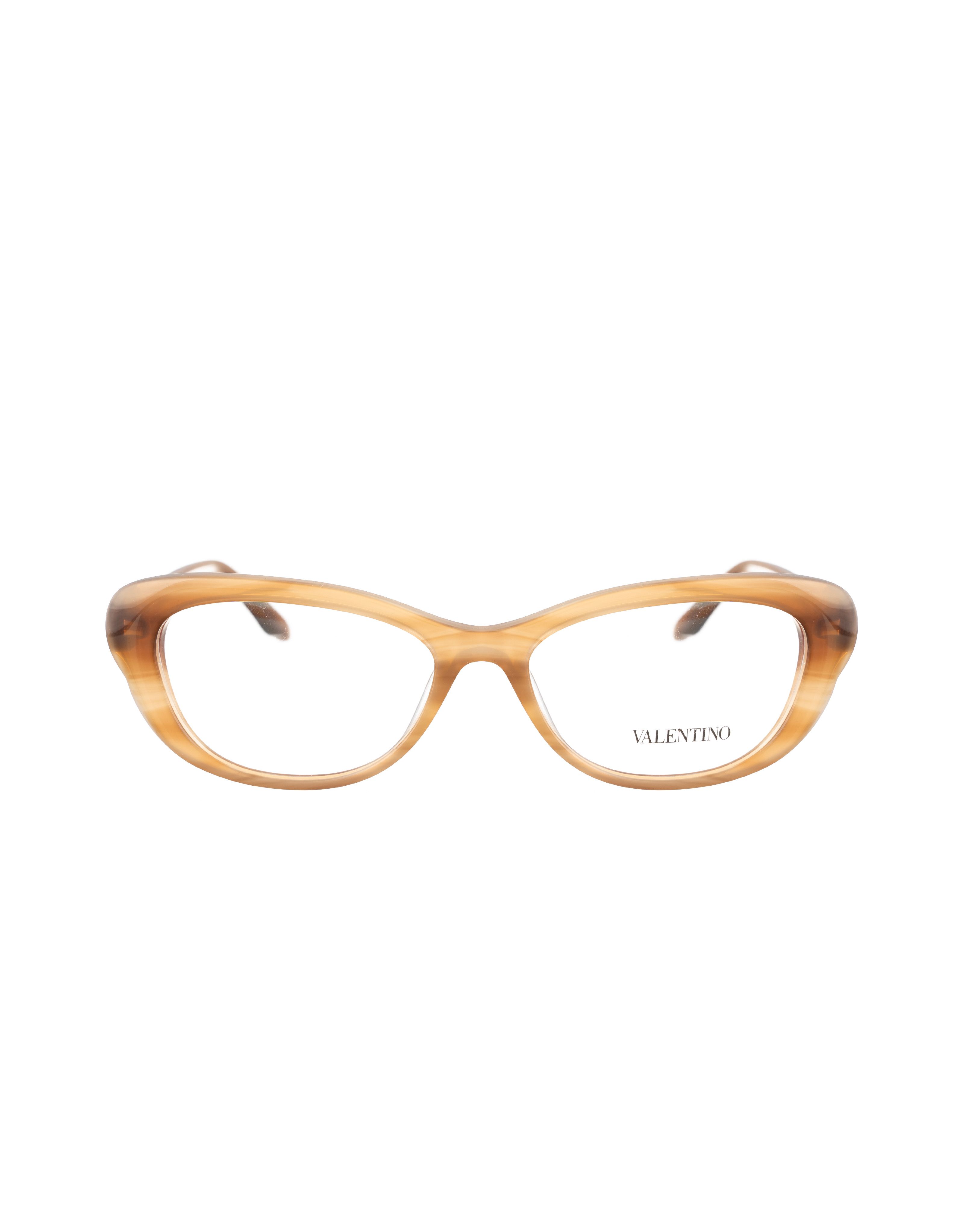 Valentino Valentino 00s Cream Brown Cat Eye Glasses Size ONE SIZE - 2 Thumbnail