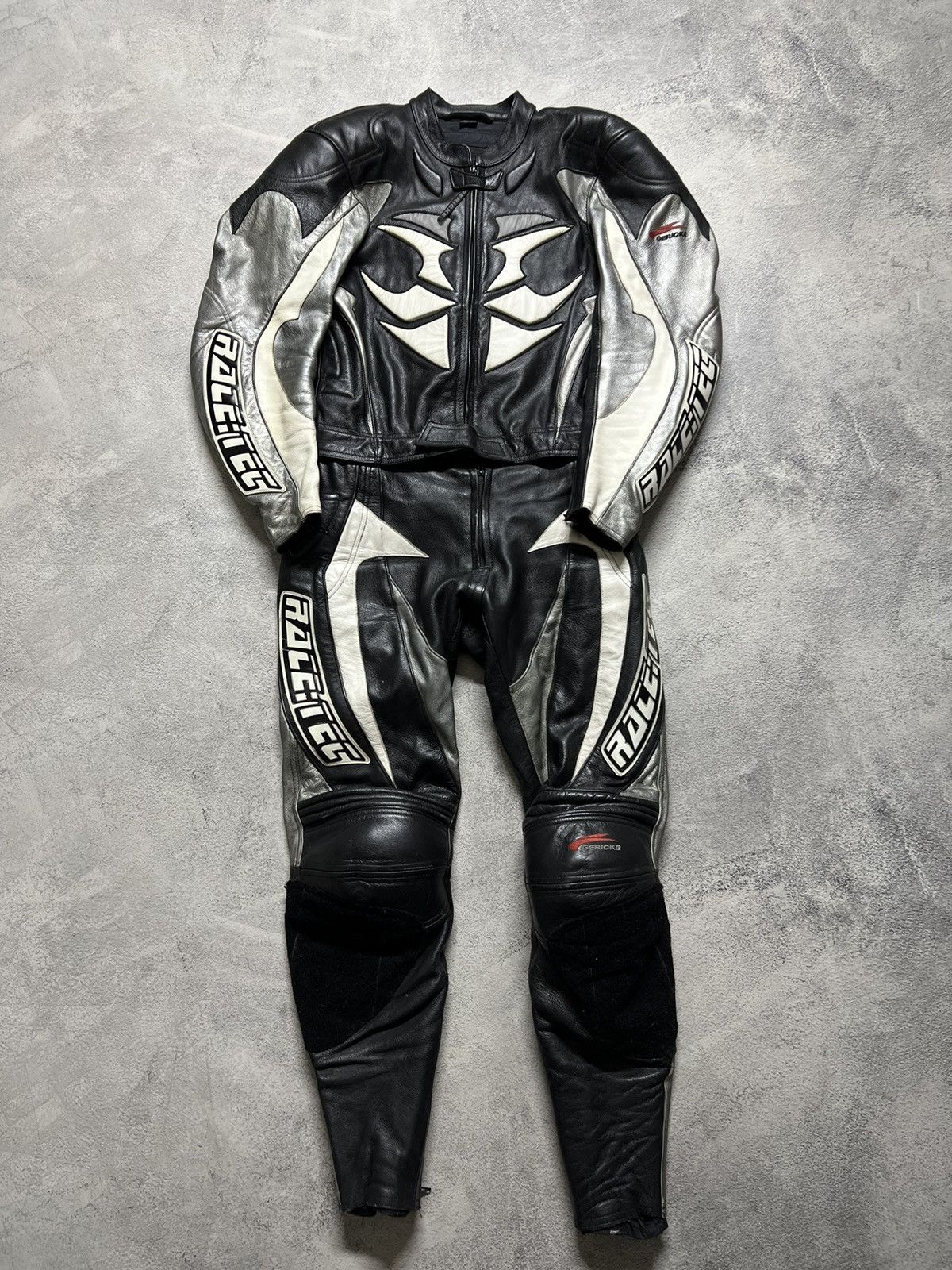 Vintage RaceTec Moto Racing Leather Suit Jacket+Pants 90’s