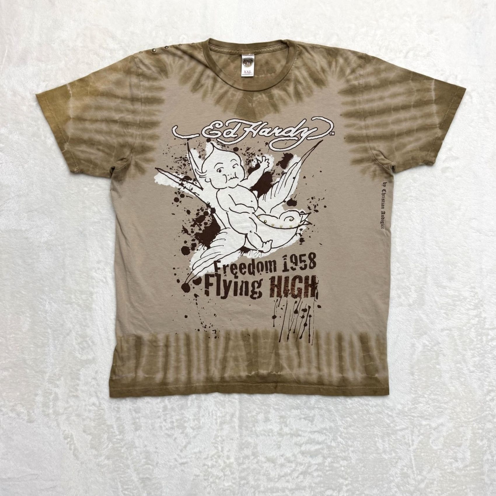 Ed Hardy Ed Hardy Shirt Mens 2XL Brown Freedom 1958 Flying High Tie Dye Tattoo Graphic Crew Neck Short Sleeve Cotton Vintage No Size US XXL / EU 58 / 5 - 2 Thumbnail
