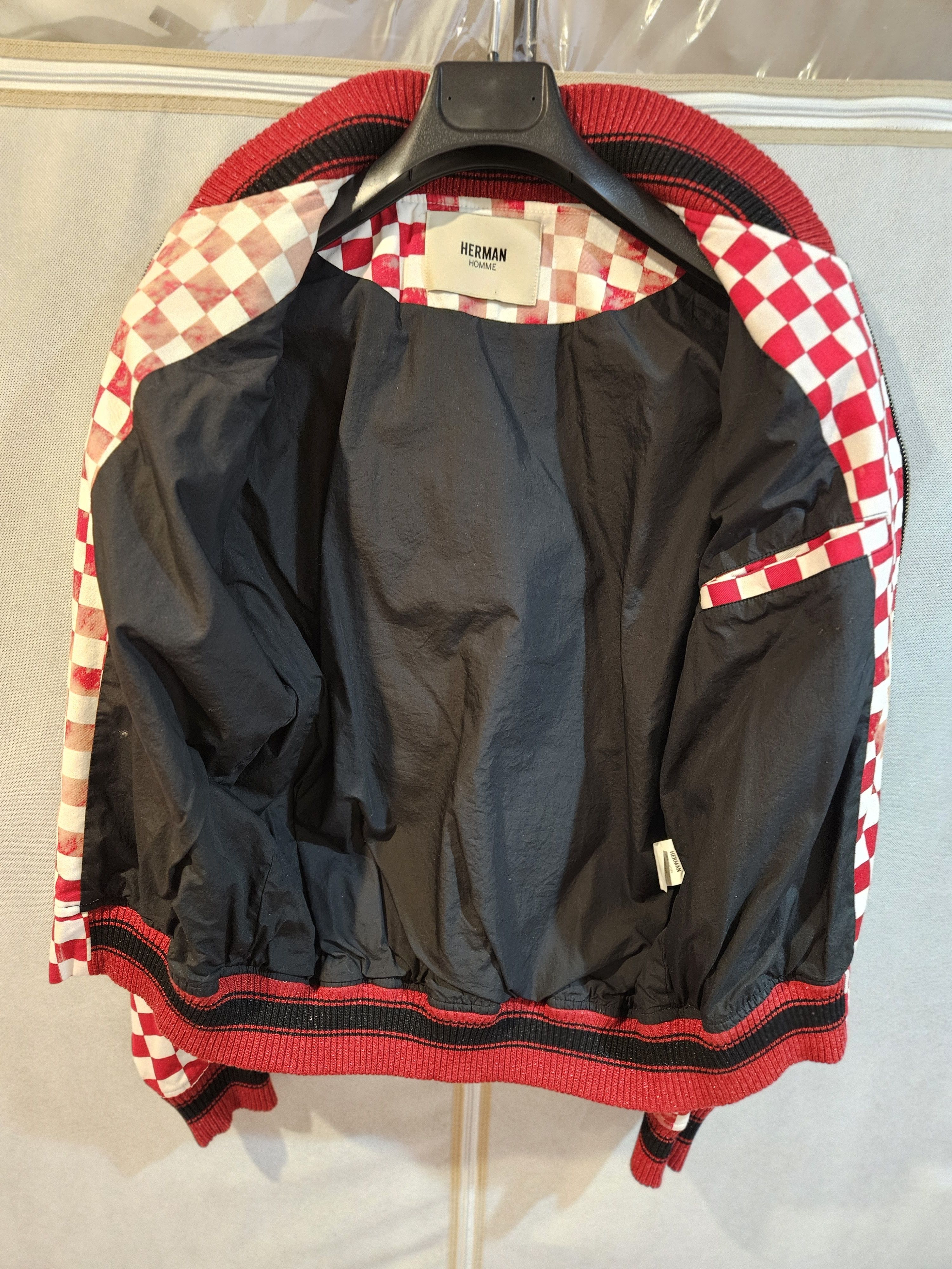 Herman Market Checkered Bomber Jacket with Embroidery Size US M / EU 48-50 / 2 - 6 Thumbnail