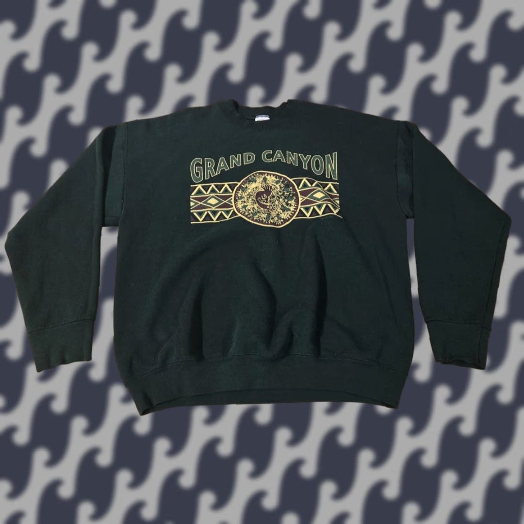 Fruit Of The Loom VINTAGE Grand Canyon Sweatshirt Mens XL Green Crewneck Pullover 90s Fruit Loom Size US XL / EU 56 / 4 - 1 Thumbnail