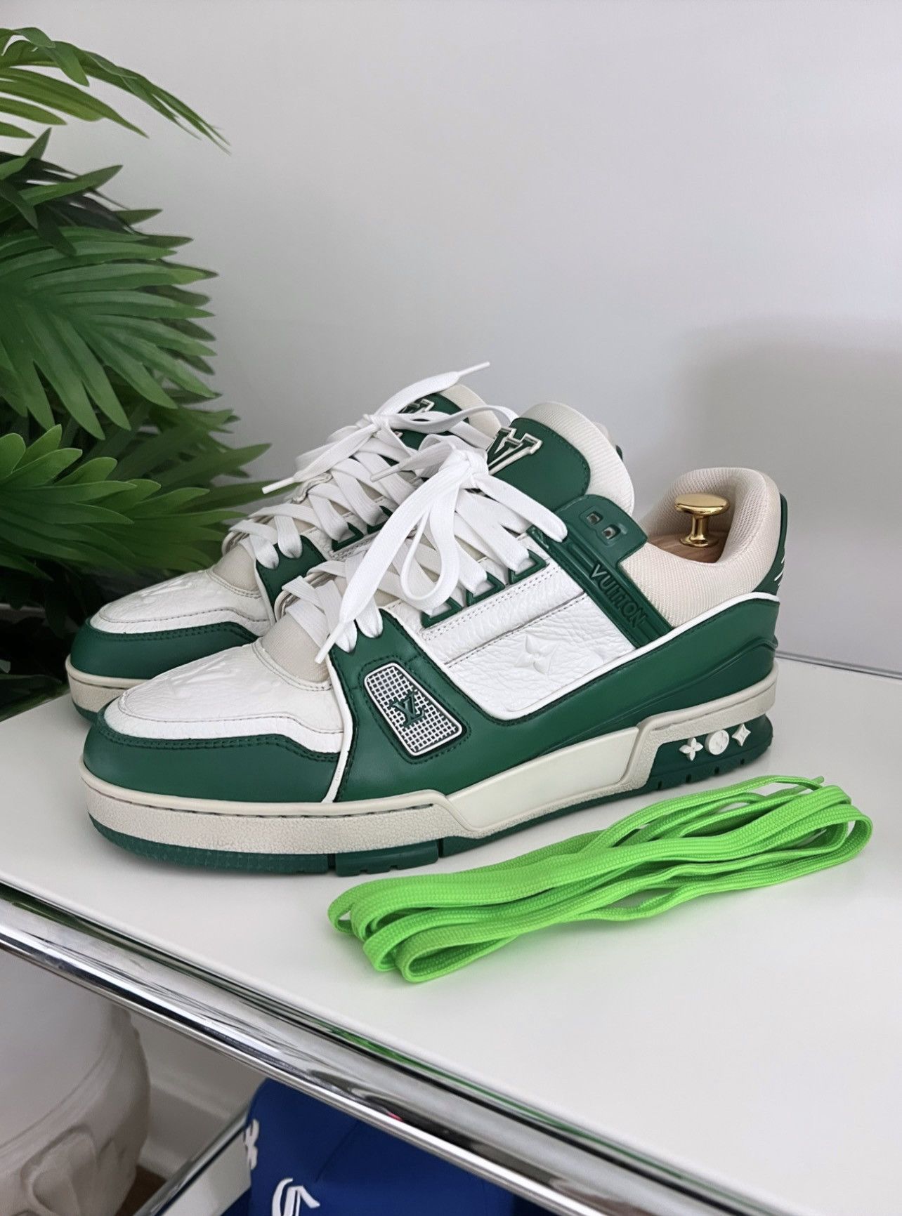 Louis Vuitton OH GREEN/WHITE TRAINER | Grailed