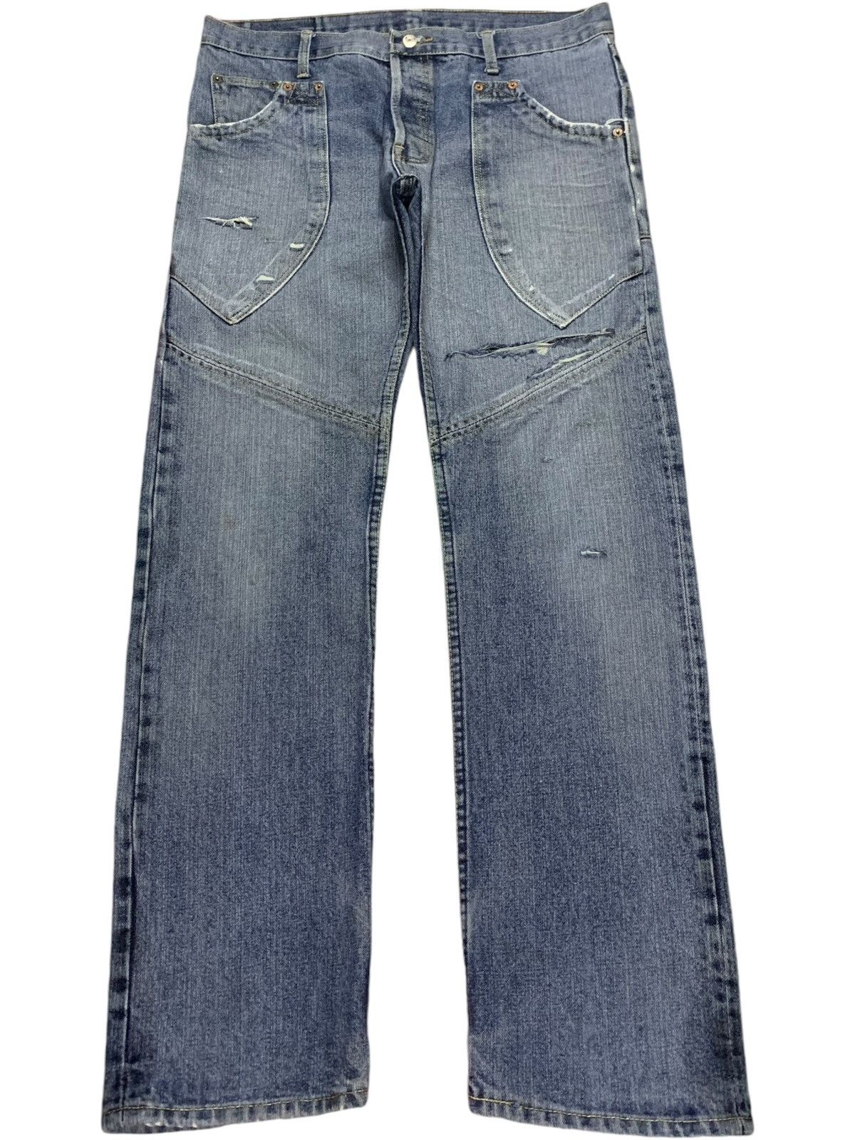 Japanese Brand Vintage Japanese Brand Blue Wash Selvedge Loose Jeans Size US 36 / EU 52 - 3 Thumbnail